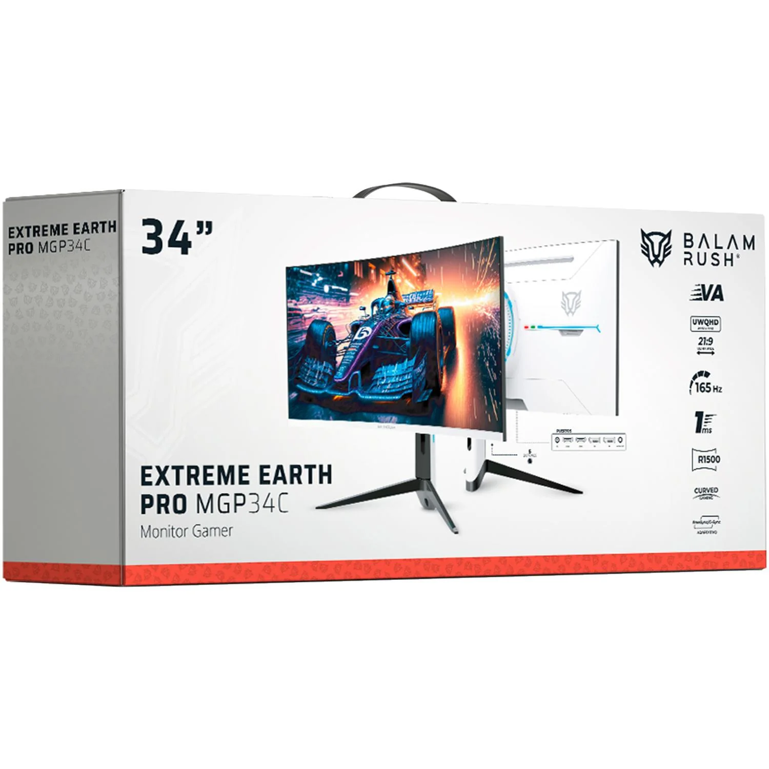 Monitor Gamer Curvo 34 BALAM RUSH EXTREME EARTH PRO MGP34C 1Ms 165Hz UWQHD VA LED HDMI Altavoces FreeSync/G-Sync Blanco BR-940696 - Image 6