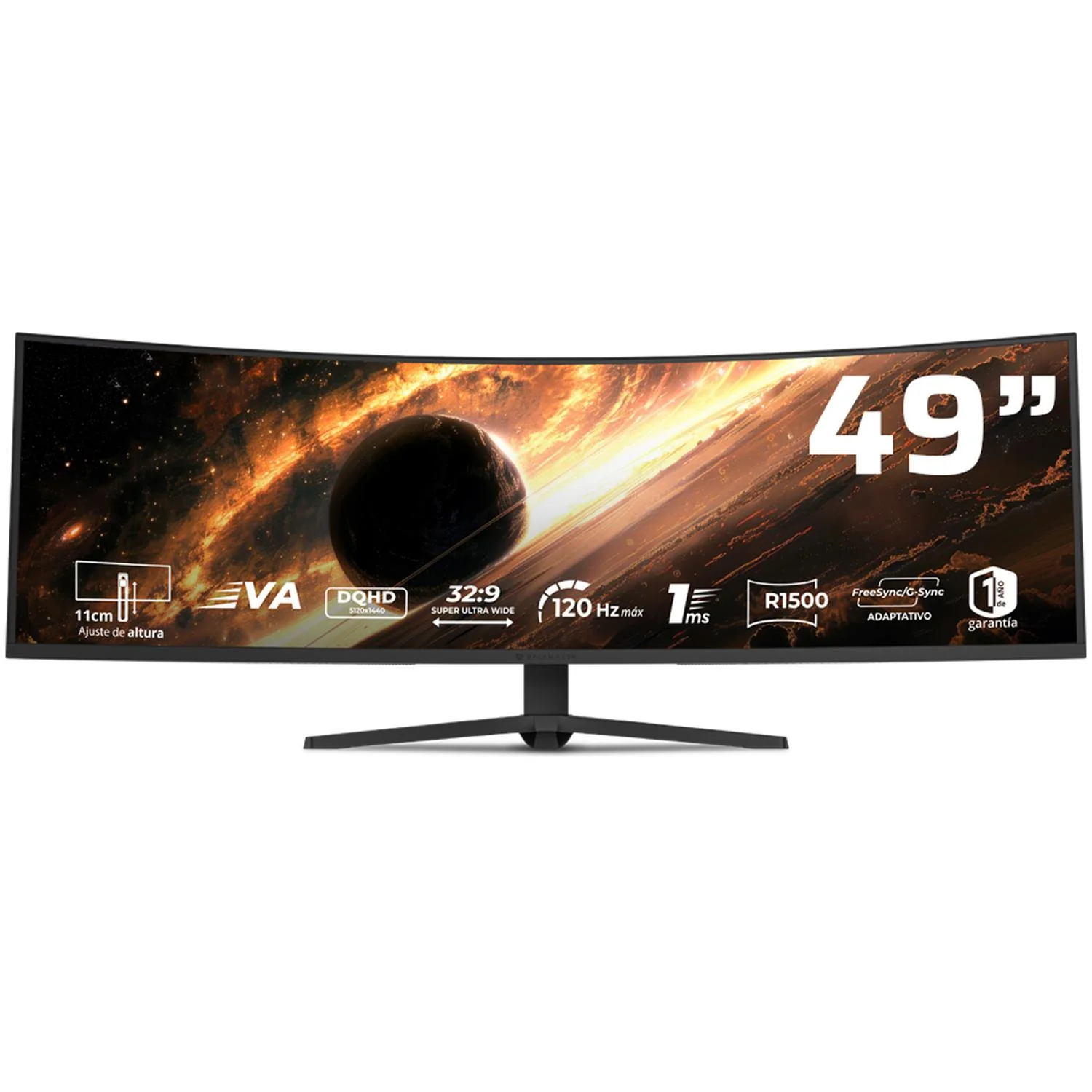 Monitor Gamer Curvo 49" BALAM RUSH COSMOS TITAN MCT49X DQHD 120Hz 1ms VA Adaptive-Sync HDMI DP USB-C RGB Negro BR-944144 Precisión Profesional Máxima