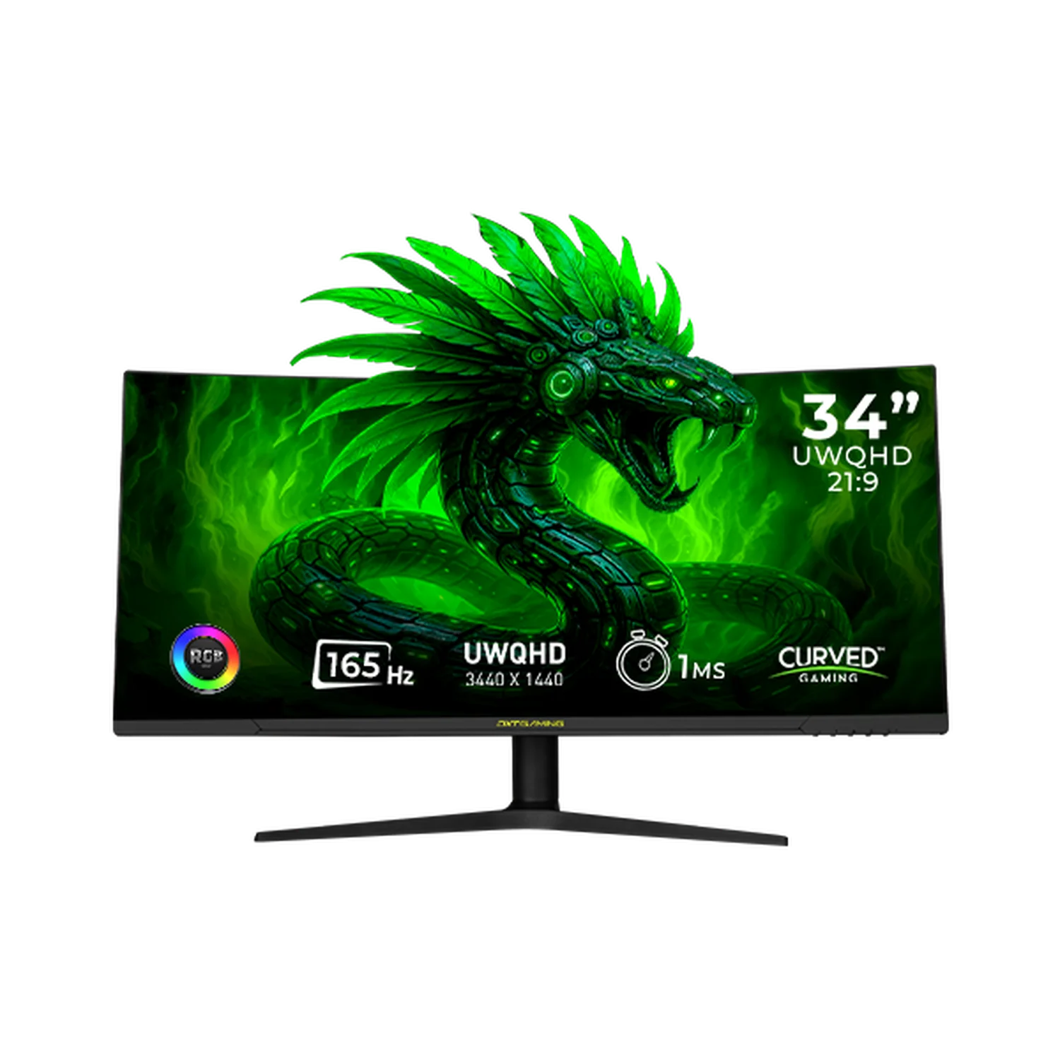 Monitor Gamer Curvo DXT GAMING Immersion 34" UWQHD 165Hz 1ms VA Adaptative-Sync DP HDMI RGB Negro MDXTDP34FBKV2 Rendimiento Competitivo