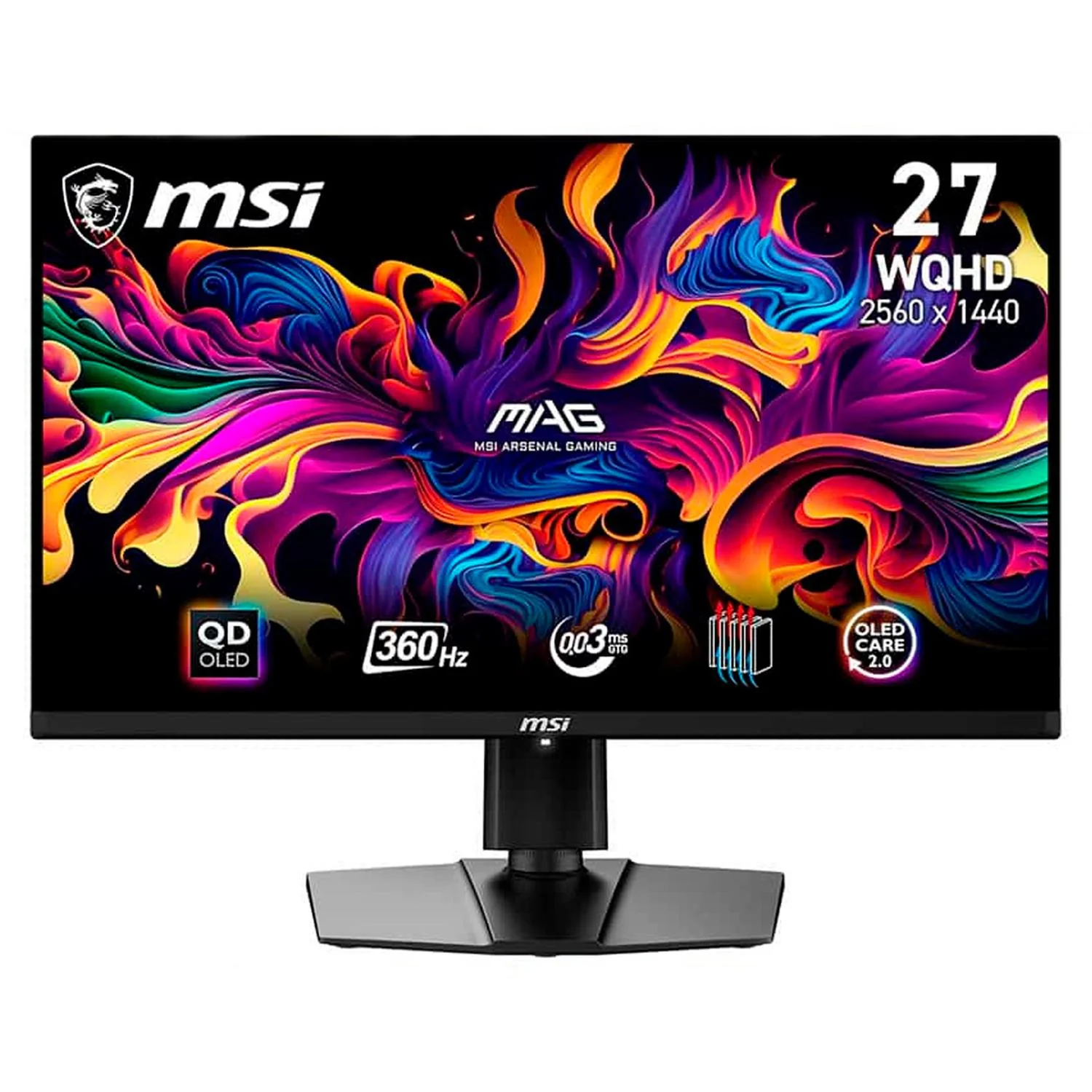 Monitor Gamer OLED 27" MSI MAG 271QPX QD-OLED WQHD 2560x1440 360Hz 0.03ms HDMI 2.1 DP 1.4a USB-C Adaptive Sync Garantia OLED 3 Años