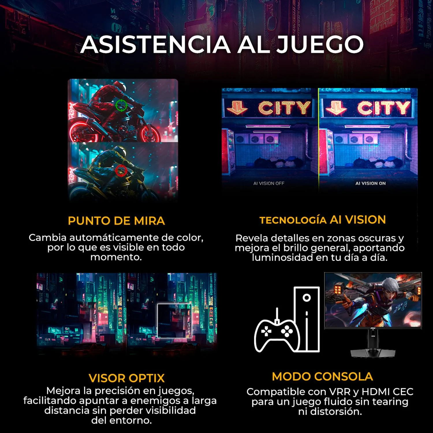 Monitor Gamer OLED 27" MSI MAG 271QPX QD-OLED WQHD 2560x1440 360Hz 0.03ms HDMI 2.1 DP 1.4a USB-C Adaptive Sync Garantia OLED 3 Años - Image 4