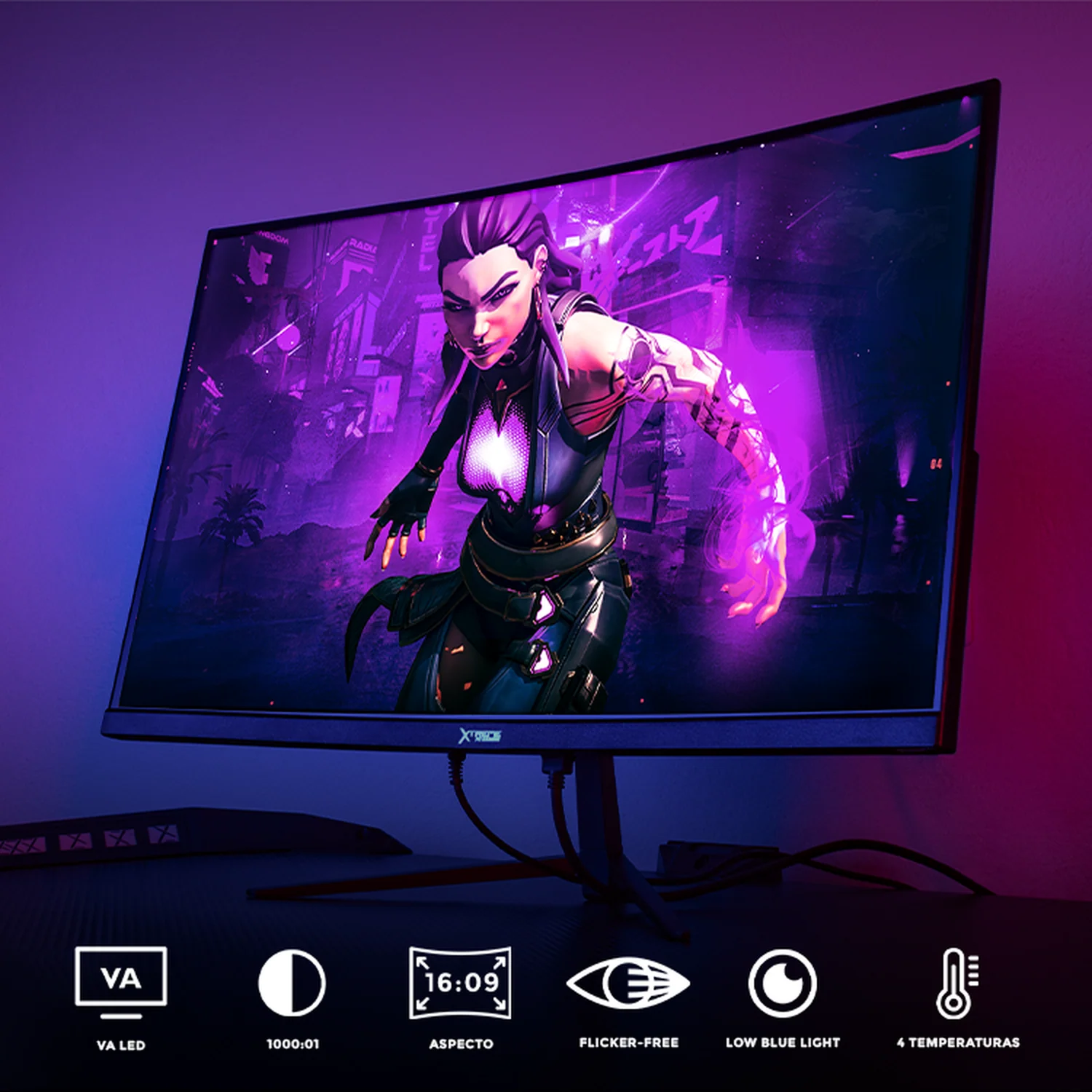 Monitor Gamer XTREME PC GAMING Clarity Curvo 23.8" MXT2386BK24C 4ms 100Hz FHD VA HDMI Negro - Image 5