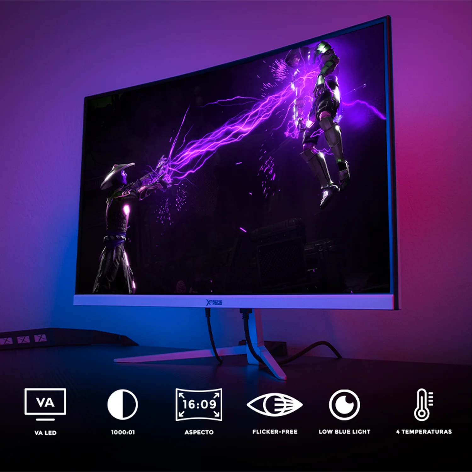 Monitor Gamer XTREME PC GAMING Clarity Curvo 23.8" MXT2386WT24C 4ms 100Hz FHD VA HDMI Blanco - Image 5