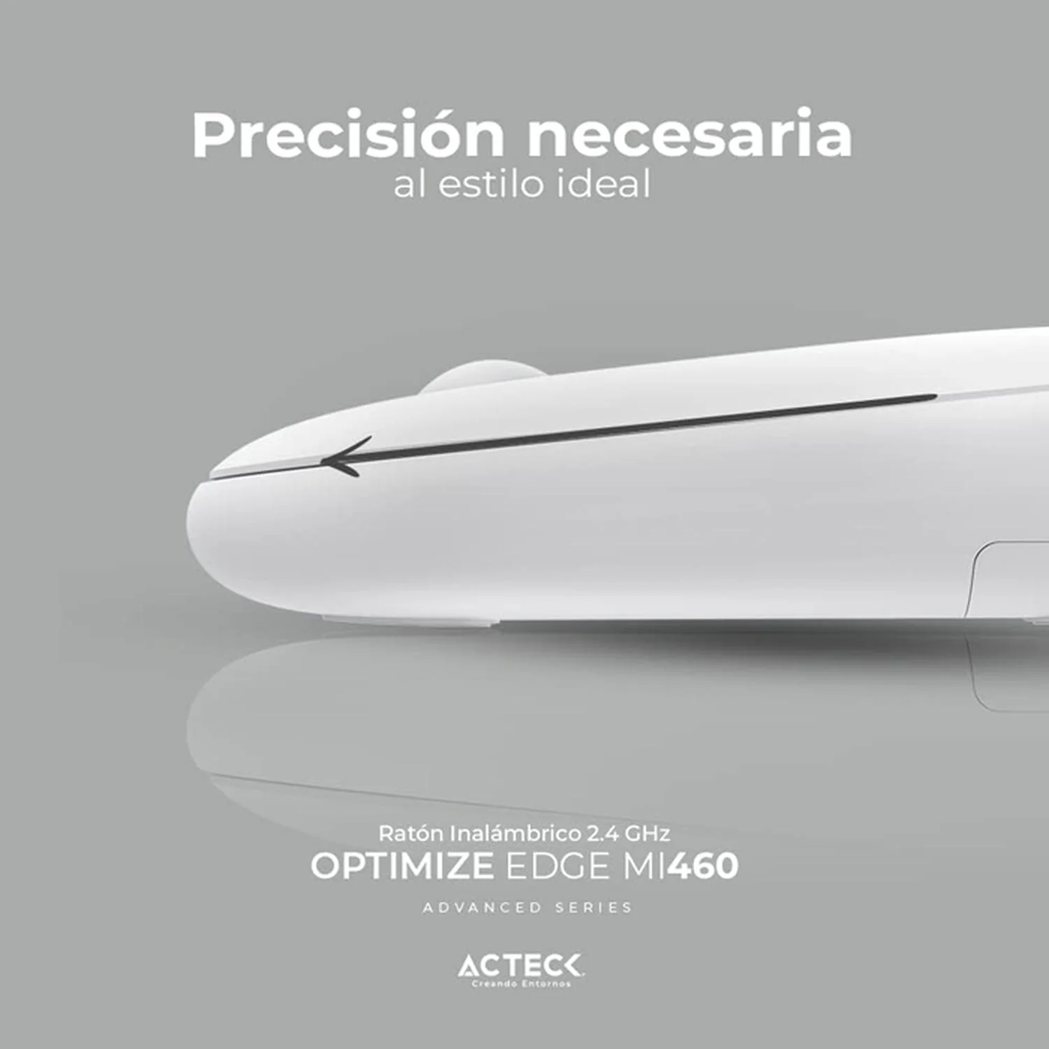 Mouse ACTECK OPTIMIZE EDGE MI460 Ultra Delgado 1600dpi 2 Botones Inalambrico USB 2.4 Ghz Blanco AC-934114 - Image 3