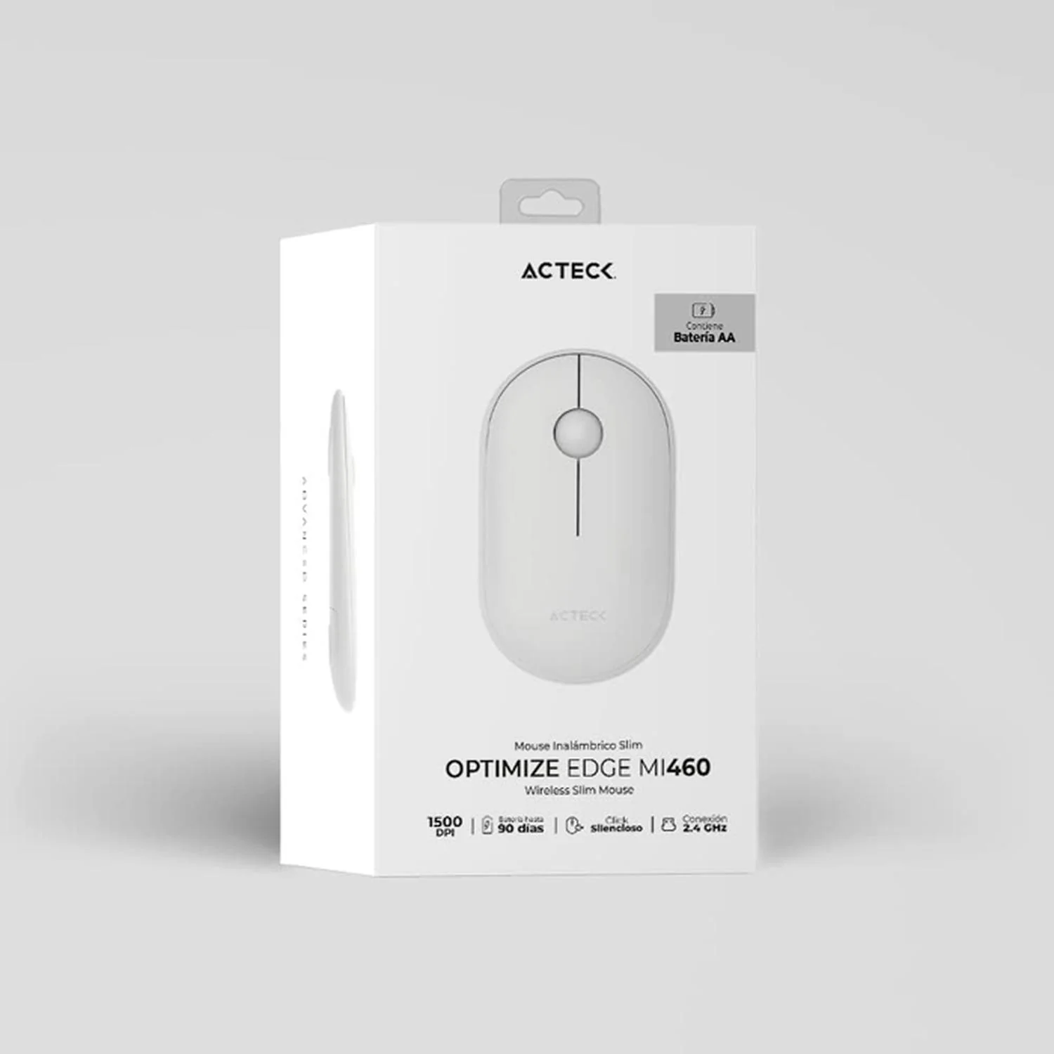 Mouse ACTECK OPTIMIZE EDGE MI460 Ultra Delgado 1600dpi 2 Botones Inalambrico USB 2.4 Ghz Blanco AC-934114 - Image 5