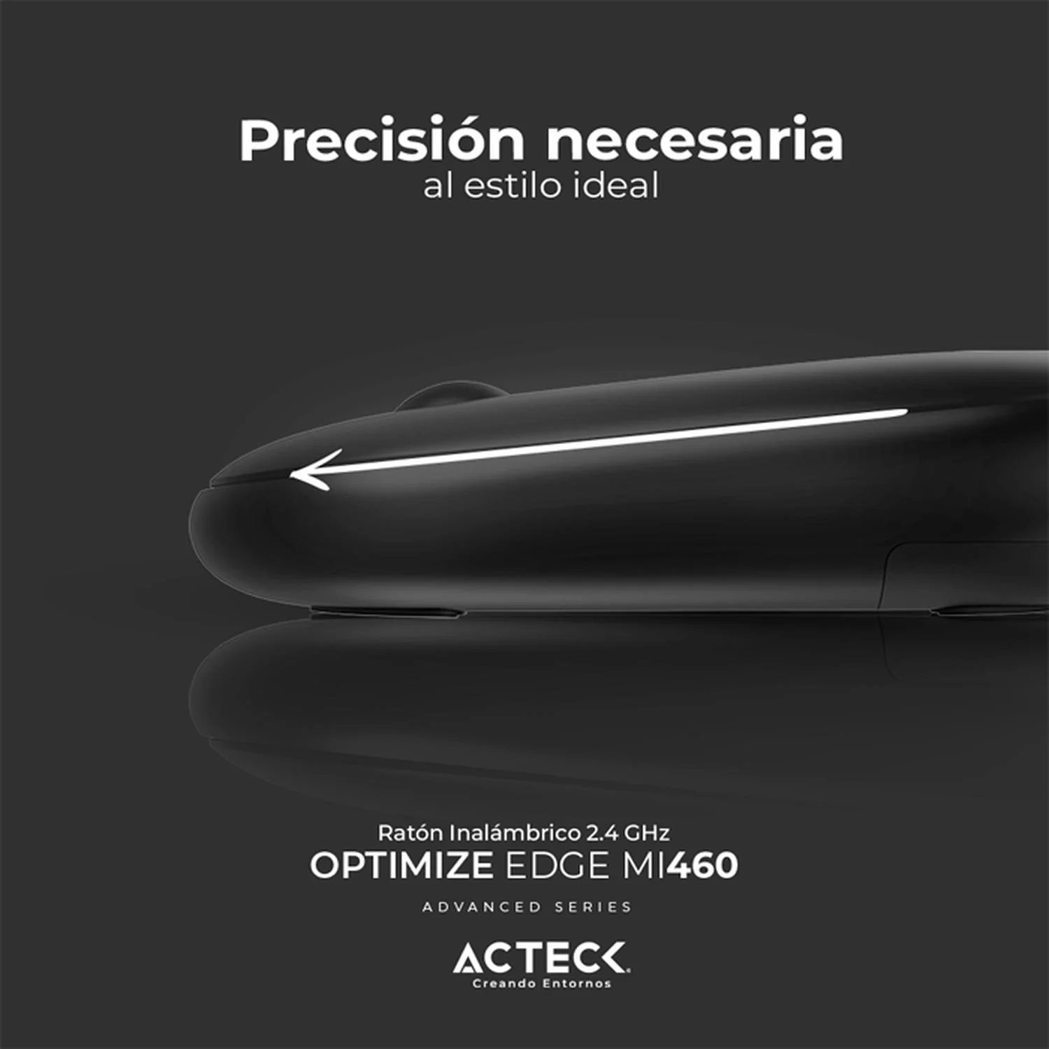 Mouse ACTECK OPTIMIZE EDGE MI460 Ultra Delgado 1600dpi 2 botones Inalambrico USB 2.4 Ghz Negro AC-934091 - Image 3
