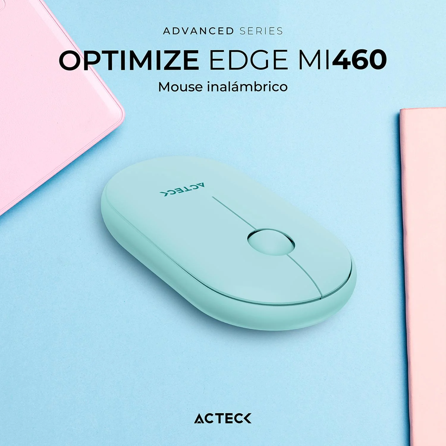 Mouse ACTECK OPTIMIZE EDGE MI460 Ultra Delgado 1600dpi 2 Botones Inalambrico USB 2.4 Ghz Tiffany AC-939904 - Image 2