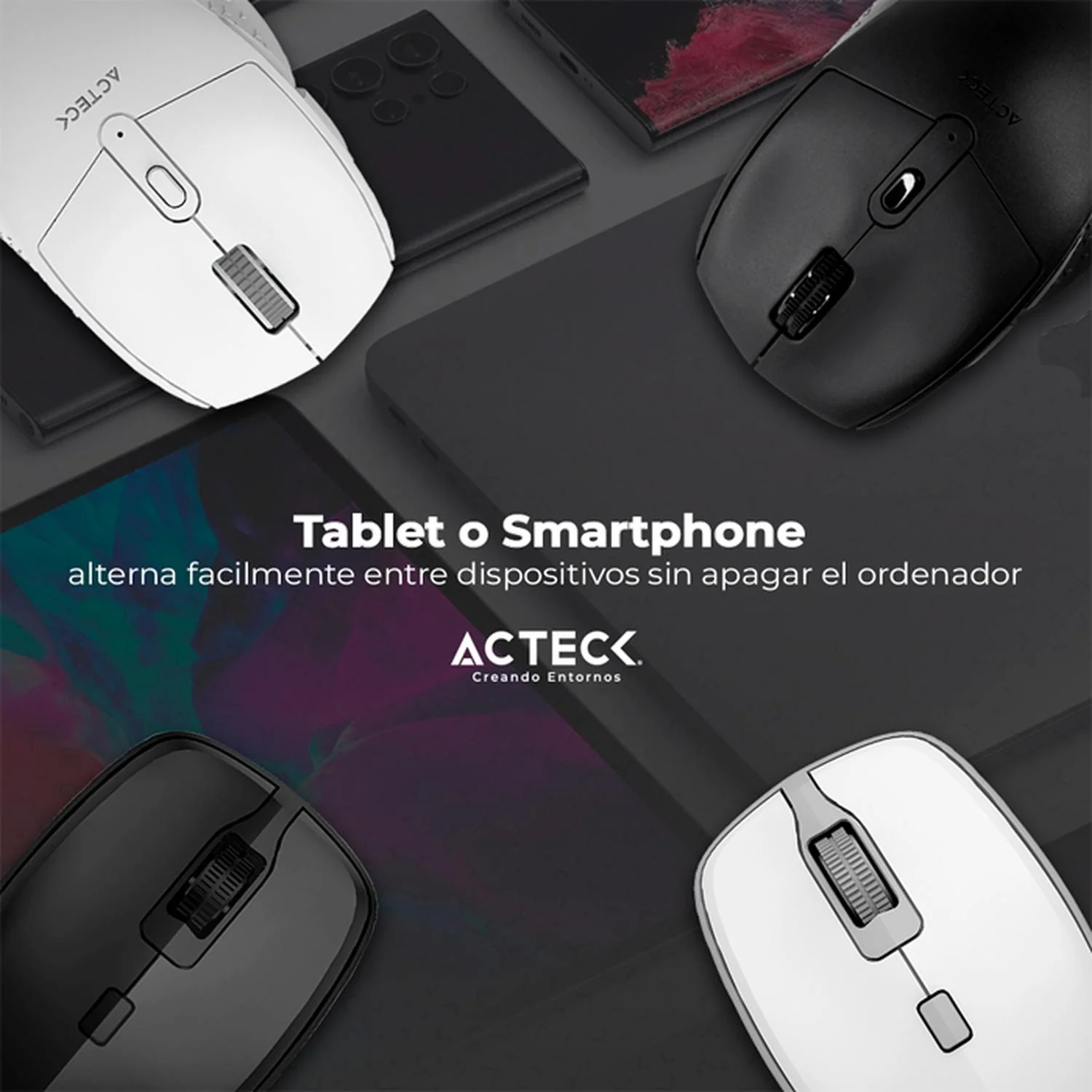 Mouse ACTECK OPTIMIZE ERGO MI680 1600dpi 6 botones Inalambrico USB 2.4 Ghz Blanco AC-934084 - Image 6