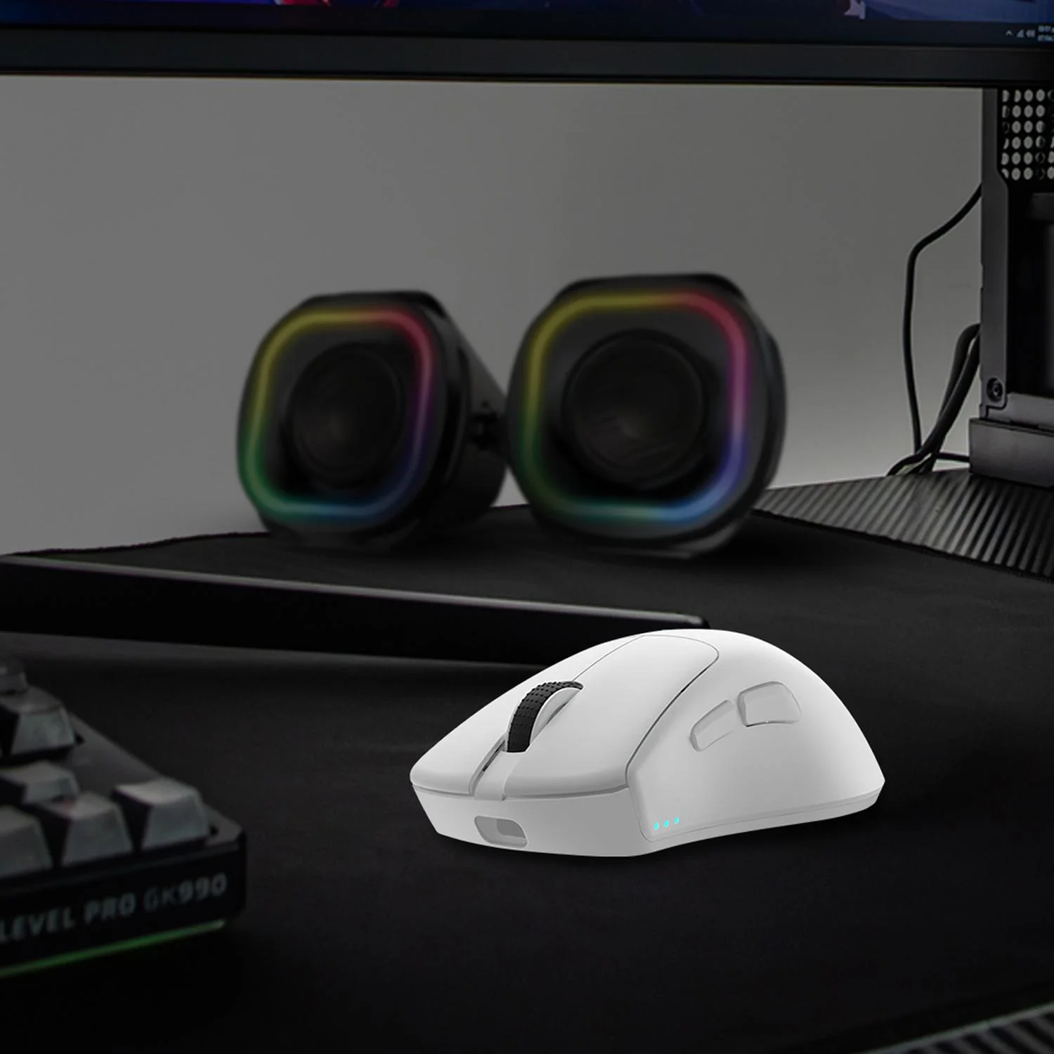 Mouse Gamer BALAM RUSH DRIFT PERFORM MG5 12000dpi 5 Botones Inalambrico 2.4GHz BT 5.1 Blanco BR-938556 Comodidad y precisión en el juego - Image 4
