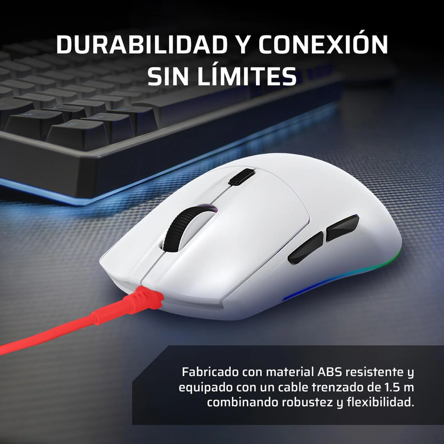 Mouse Gamer BALAM RUSH DRIFT PLUS MG3 7200dpi 6 Botones RGB Blanco BR-943529 Máxima comodidad y Precision - Image 2