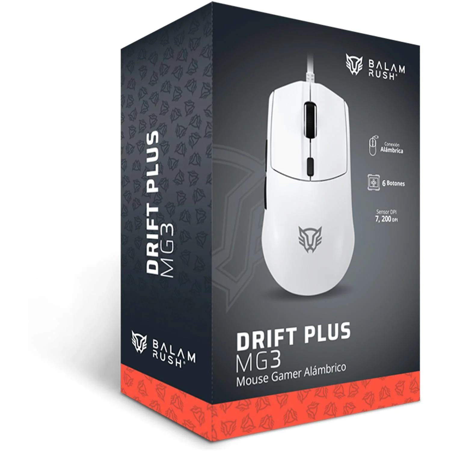 Mouse Gamer BALAM RUSH DRIFT PLUS MG3 7200dpi 6 Botones RGB Blanco BR-943529 Máxima comodidad y Precision - Image 5