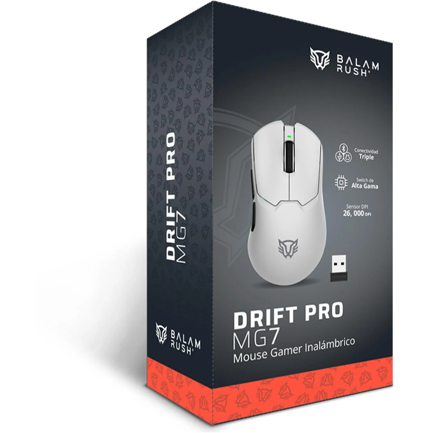 Mouse Gamer BALAM RUSH DRIFT PRO MG7 26000dpi 5 Botones Inalambrico 2.4GHz BT 5.3 Blanco BR-938532 Mayor precisión y control en el juego - Image 5