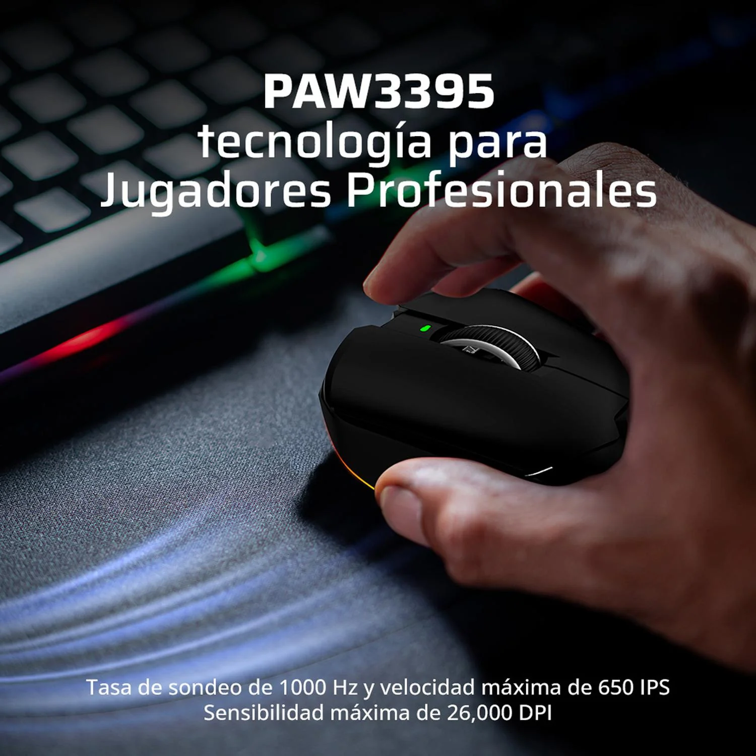 Mouse Gamer BALAM RUSH DRIFT PRO MG7 26000dpi 5 Botones Inalambrico 2.4GHz BT 5.3 Negro BR-938525 Mayor precisión y control en el juego - Image 2
