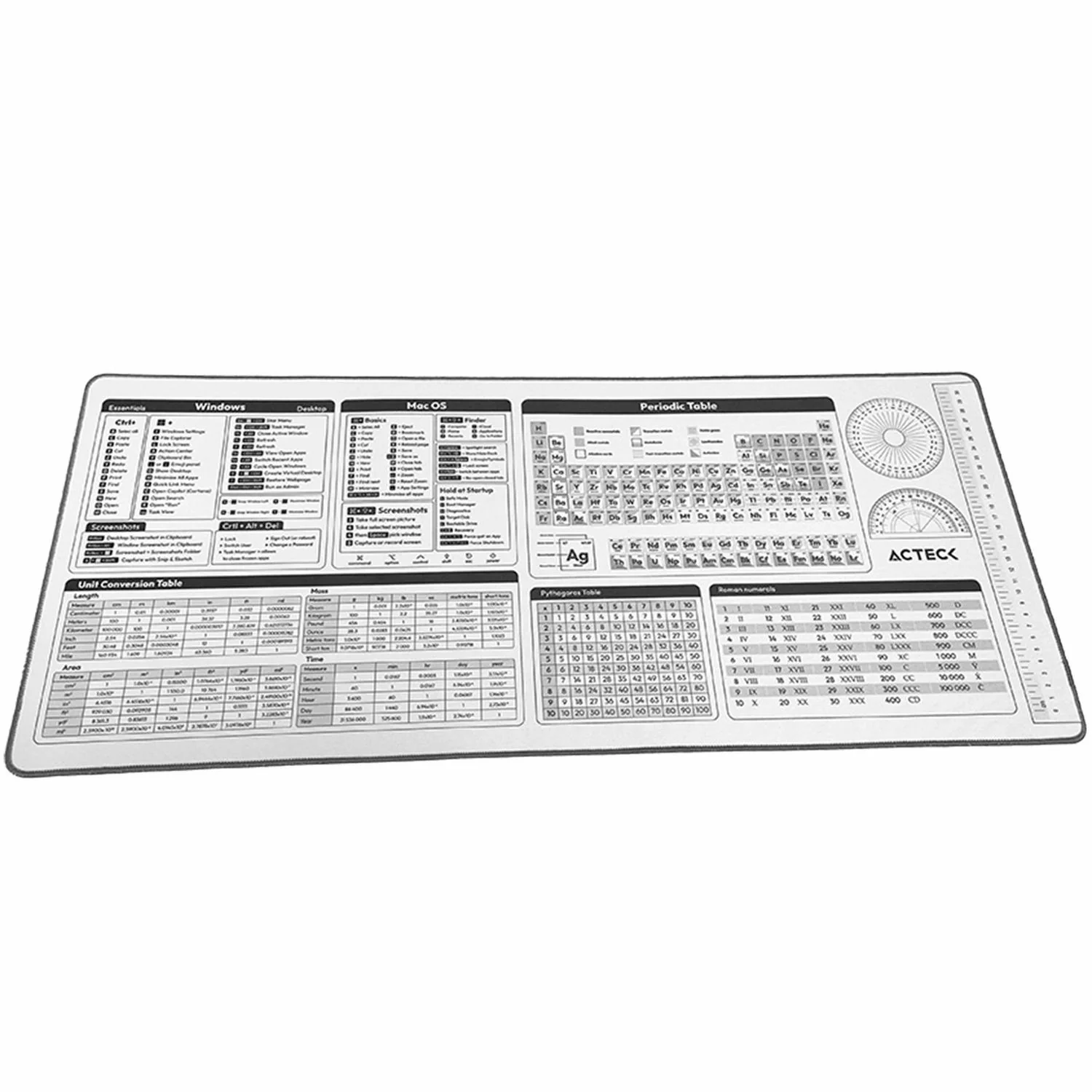 Mouse Pad ACTECK VIBE FLOW TOOLS MT494H Diseño Algebraico Blanco AC-941082 - Image 2