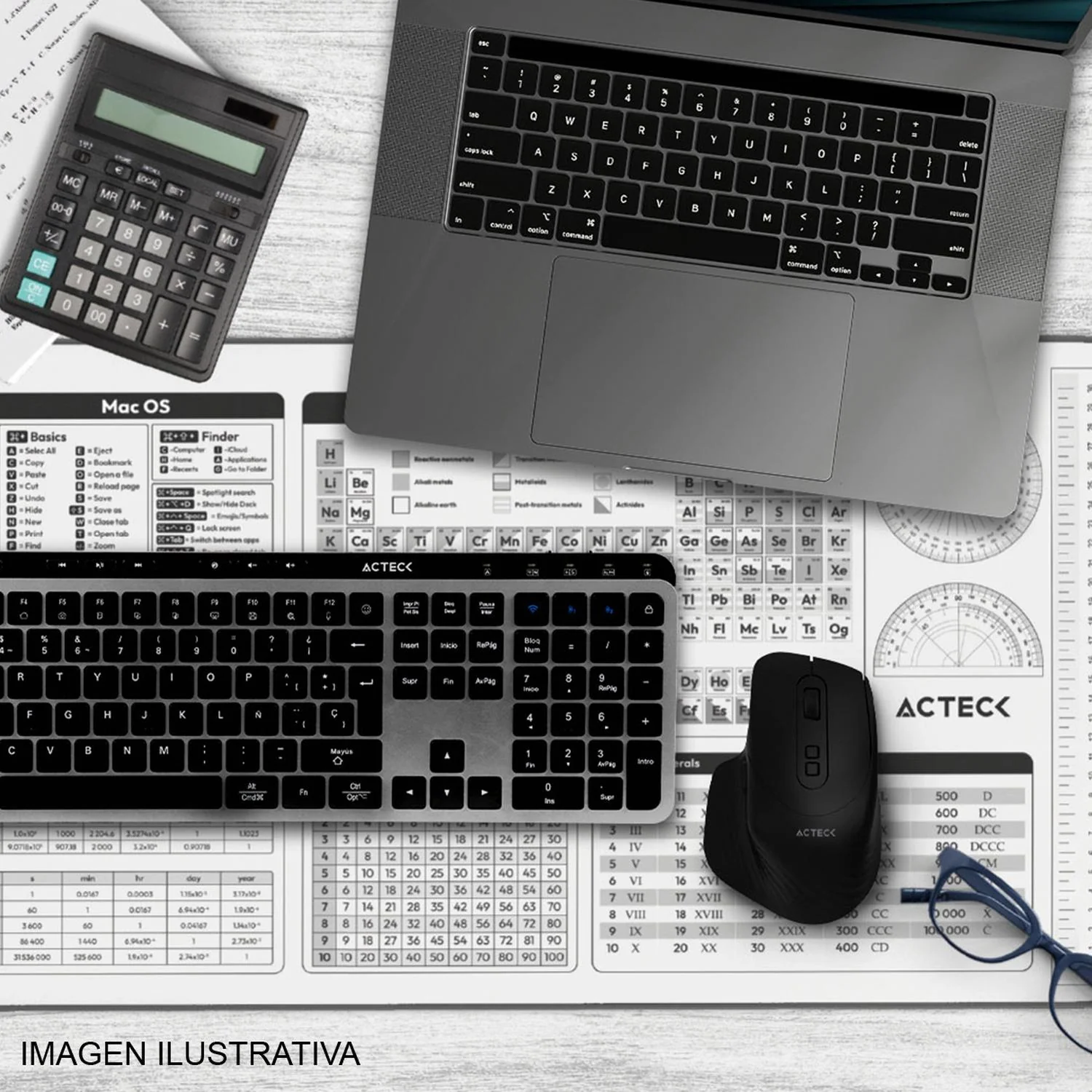 Mouse Pad ACTECK VIBE FLOW TOOLS MT494H Diseño Algebraico Blanco AC-941082 - Image 4