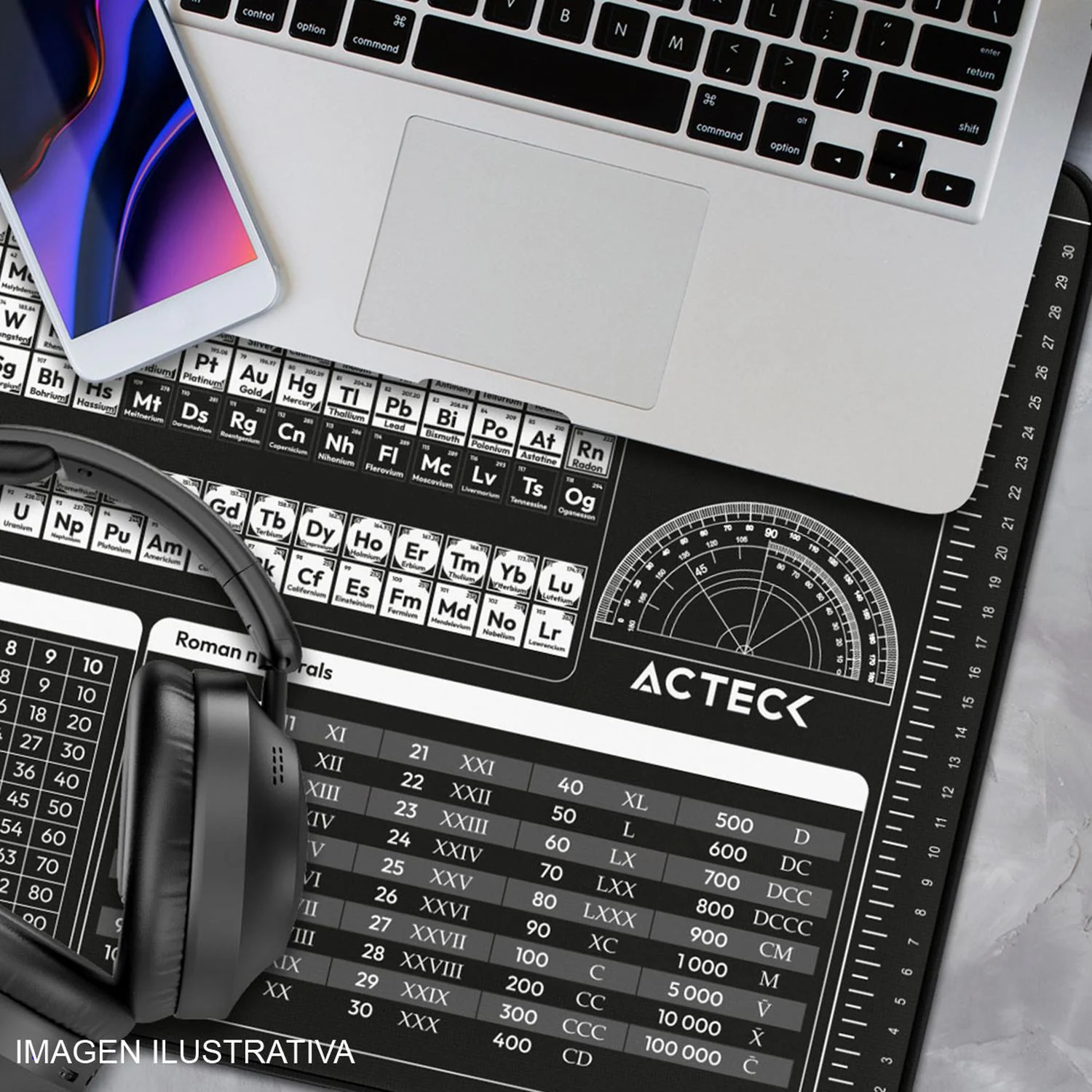 Mouse Pad ACTECK VIBE FLOW TOOLS MT494H Diseño Algebraico Negro AC-941075 - Image 5