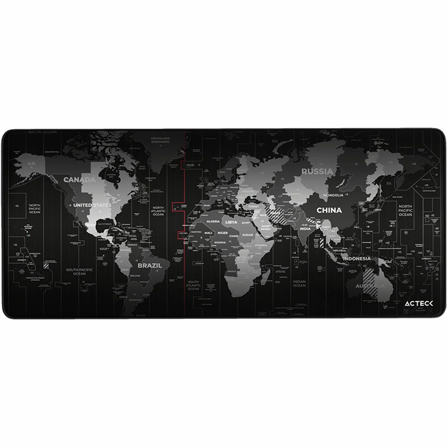 Mouse Pad ACTECK VIBE FLOW WORLD MT494W Diseño Mapa Negro AC-941037