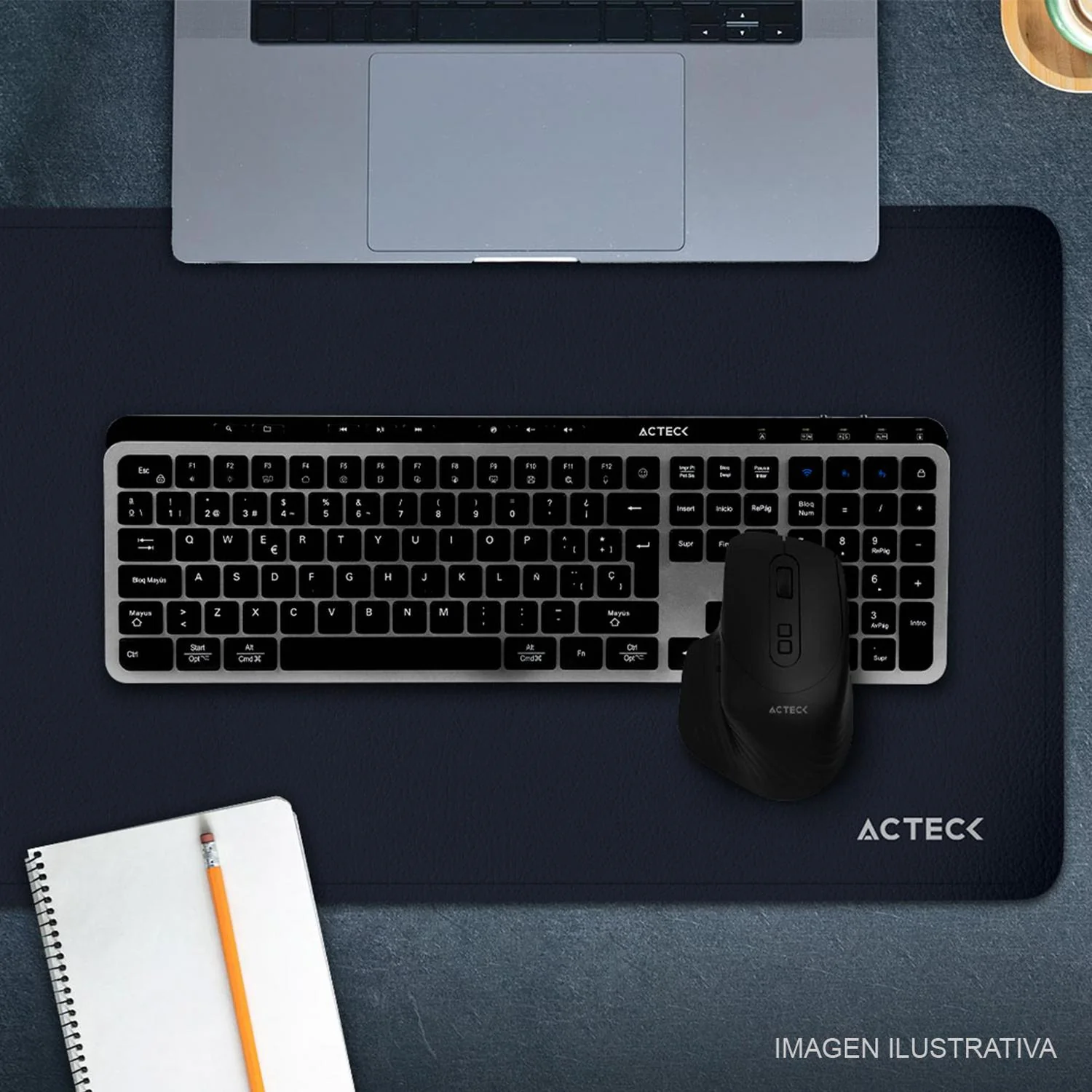 Mouse Pad ACTECK VIBE LEATHER TP676LC Doble Vista Diseño Liso Negro/Cafe AC-940986 - Image 5