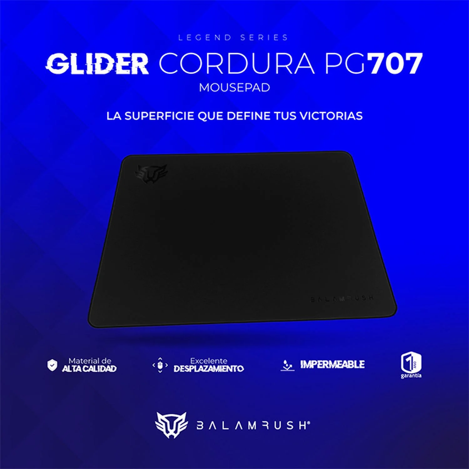 Mouse Pad Gamer BALAM RUSH GLIDER CORDURA PG707 Chico Negro BR-937481 - Image 4