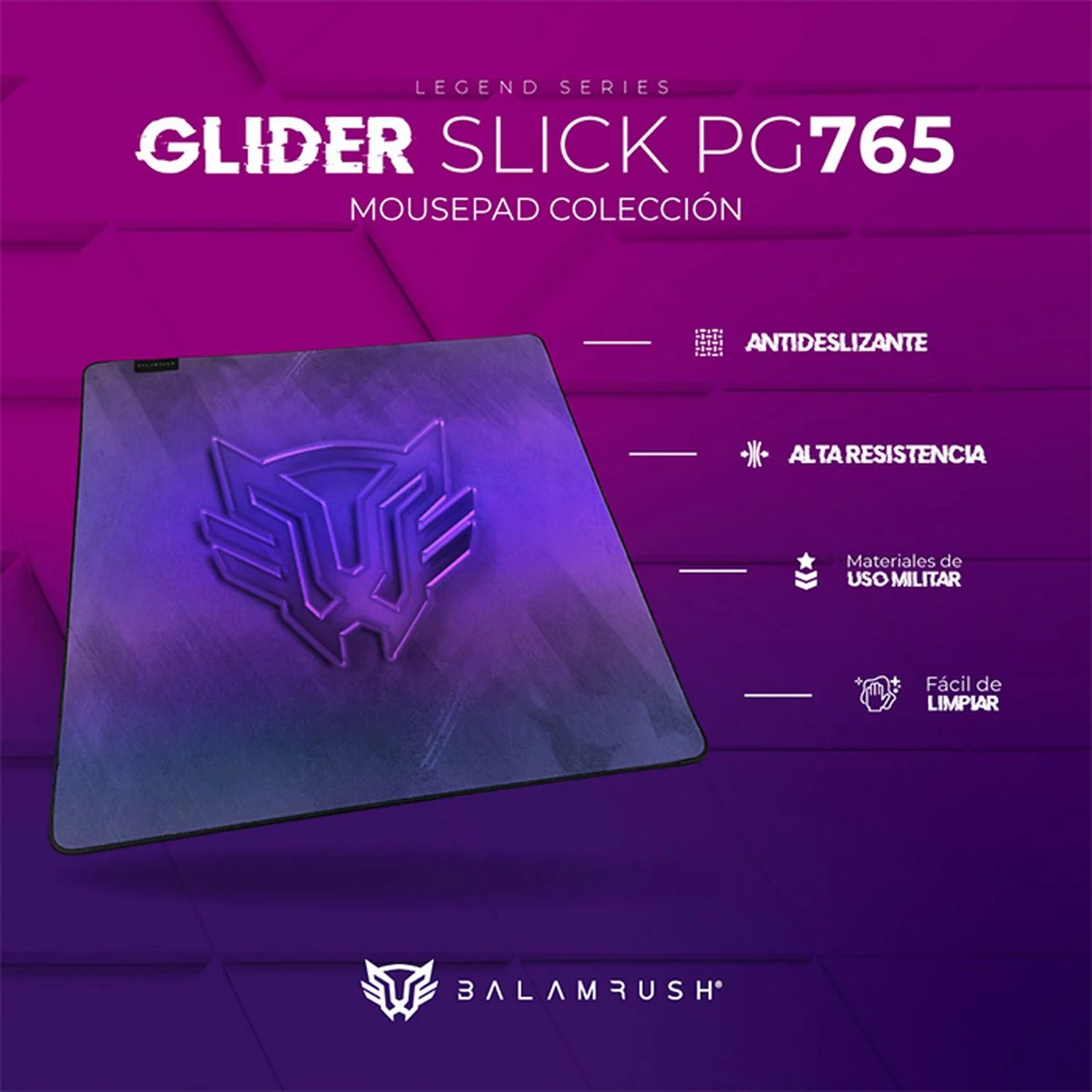 Mouse Pad Gamer BALAM RUSH GLIDER SLICK PG765 Mediano BR-937443 - Image 5