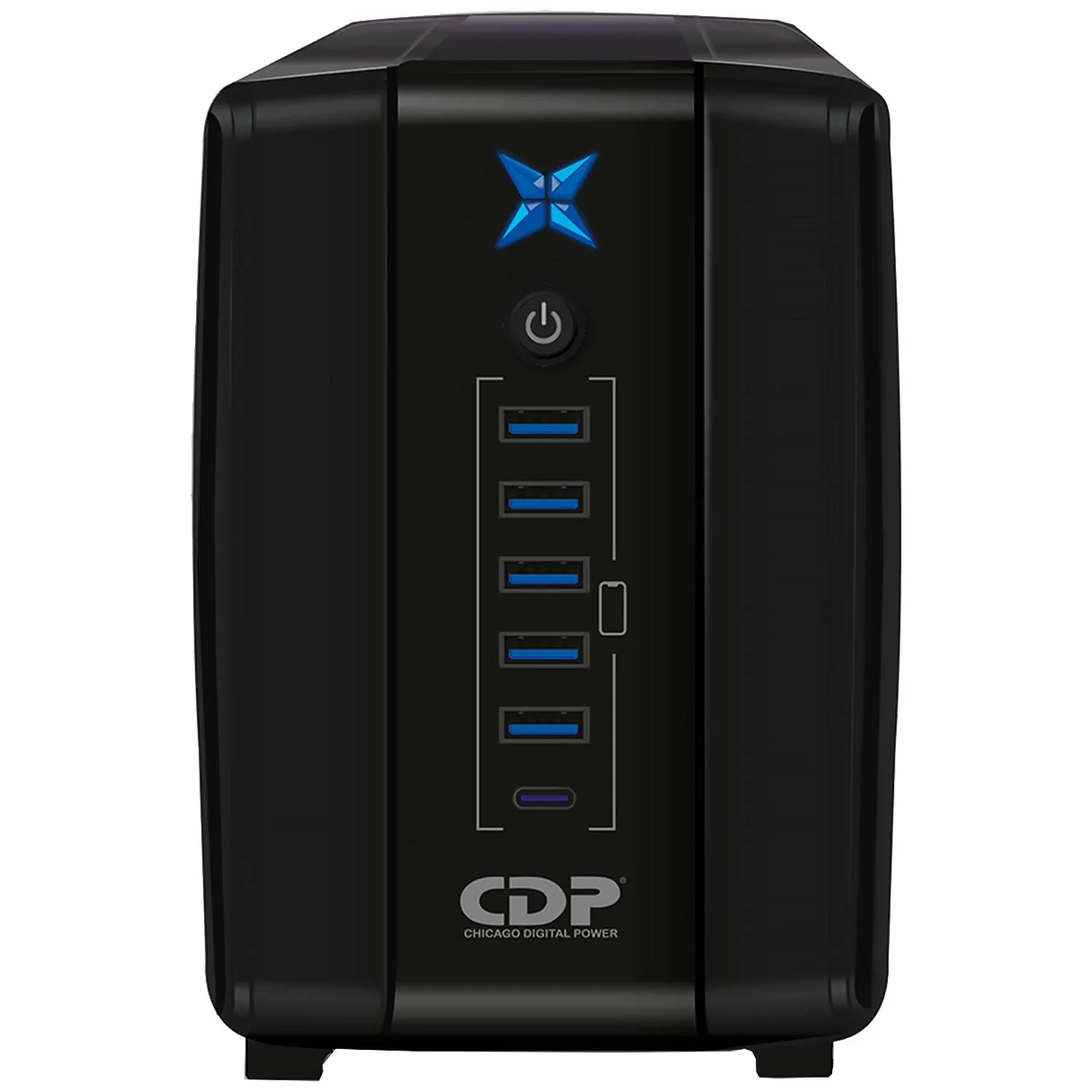 No Break CDP R-UPR1008 1000VA/500W Respaldo 10-30min AVR Supresor de Picos 8 Salidas 6 USB