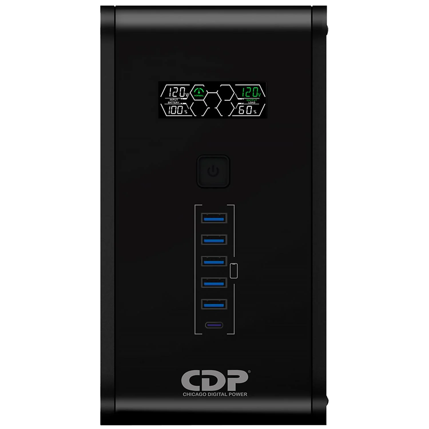 No Break Inteligente CDP R-Smart751 UPS 750VA/375W Respaldo 10-20min AVR Supresor de Picos 10 Salidas 6 USB RJ45
