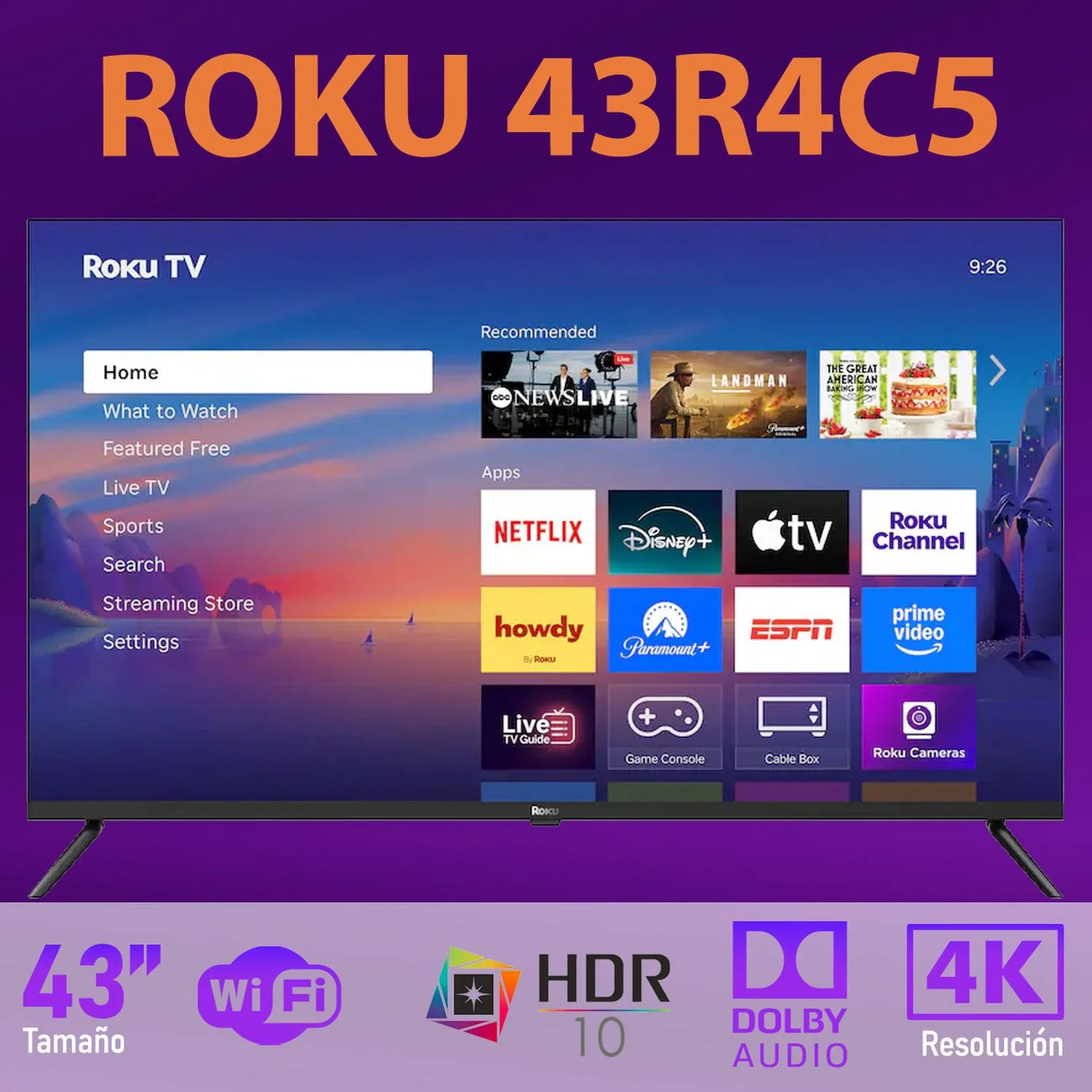 Pantalla Smart TV 43 pulgadas ROKU SELECT SERIES 4K Ultra HD LED Roku TV 43R4C5 - Image 2