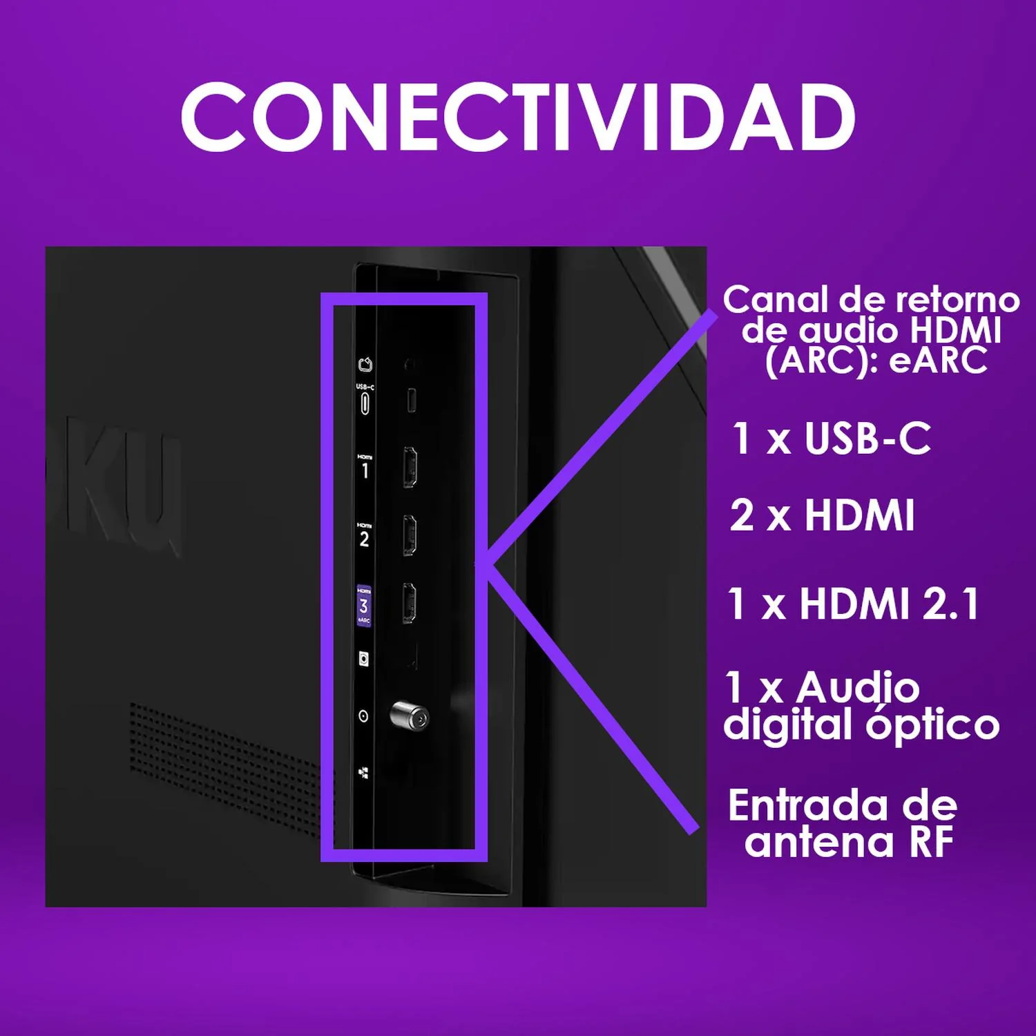 Pantalla Smart TV 50 pulgadas ROKU SELECT SERIES 4K 60Hz Ultra HD LED Roku TV 50R4C5 - Image 3