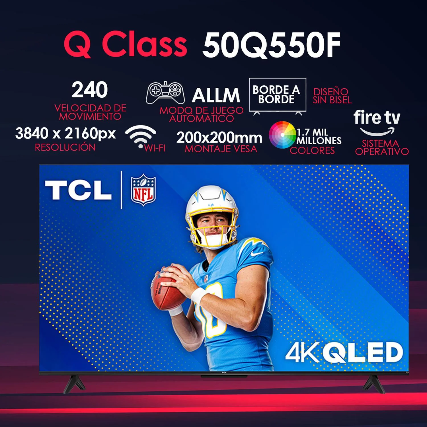 Pantalla Smart TV 50 pulgadas TCL Q Class 4K Ultra HD QLED Fire TV 50Q550F - Image 4