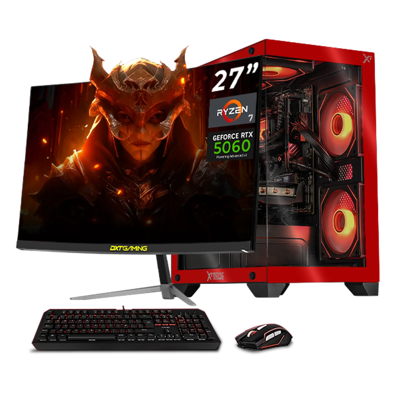 PC Gamer Completa Xtreme PC Gaming NVIDIA GeForce RTX 5060 AMD Ryzen 7 5700 16GB SSD 1TB Monitor Curvo 27 180Hz Sistema Liquido WIFI Red gaming 1080p, estudios y multitarea