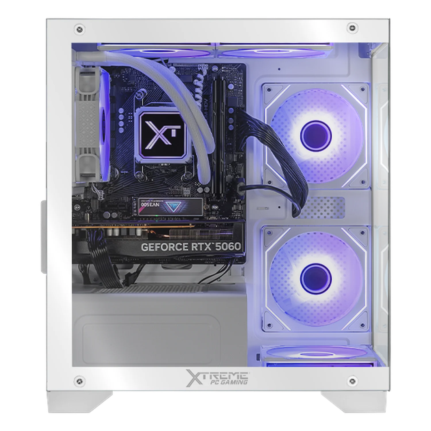 PC Gamer Completa Xtreme PC Gaming NVIDIA GeForce RTX 5060 AMD Ryzen 7 5700 16GB SSD 1TB Monitor Curvo 27 180Hz Sistema Liquido WIFI White gaming 1080p, estudios y multitarea - Image 2