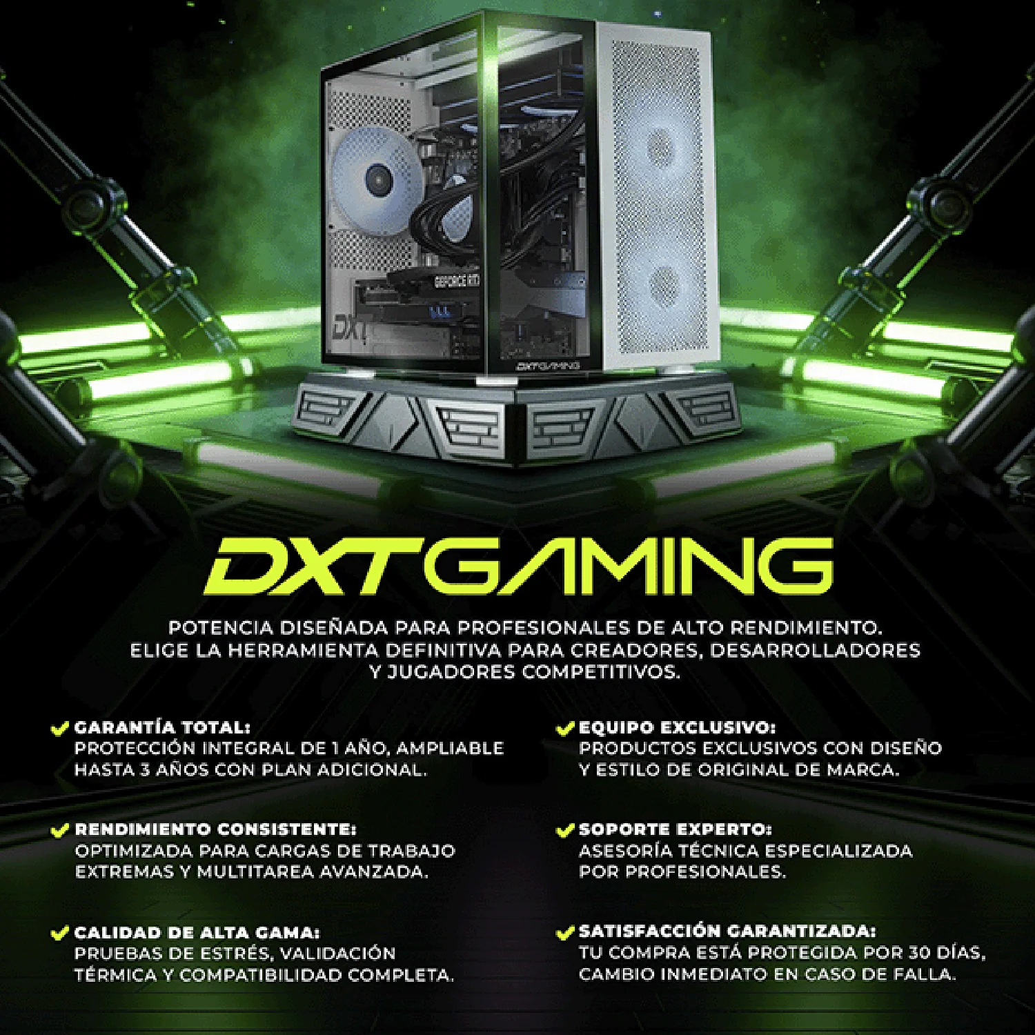 PC Gamer Completa IA DXT GAMING NVIDIA GeForce RTX 5080 AMD Ryzen 9 9950X 32GB DDR5 SSD 1TB Monitor Curvo 34 180Hz Sistema Liquido WIFI BT Black Productividad Profesional impulsada por IA Avanzada - Image 5