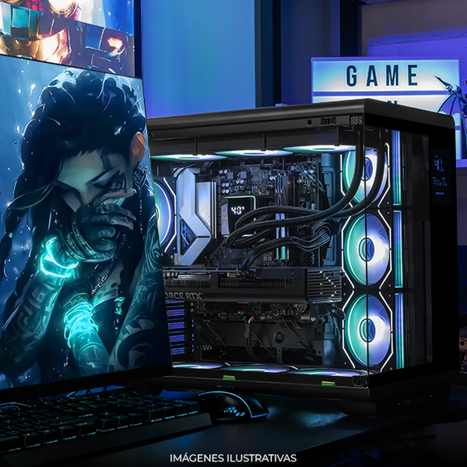 PC Gamer Completa IA DXT GAMING NVIDIA GeForce RTX 5080 AMD Ryzen 9 9950X 32GB DDR5 SSD 1TB Monitor Curvo 34 180Hz Sistema Liquido WIFI BT Black Productividad Profesional impulsada por IA Avanzada - Image 6