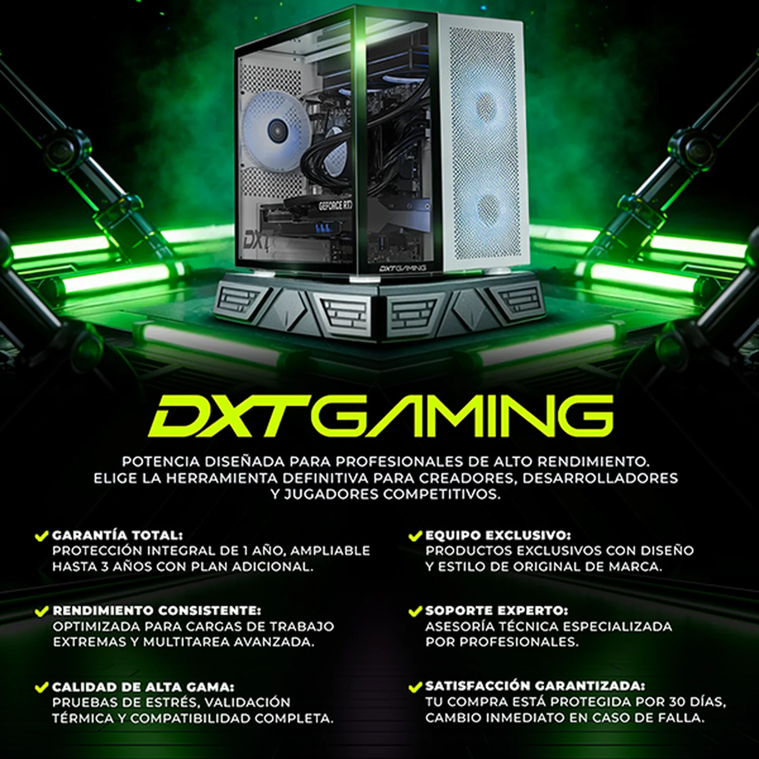 PC Gamer Completa IA DXT GAMING NVIDIA GeForce RTX 5080 Intel Core Ultra 9 285K 32GB DDR5 SSD 1TB Monitor Curvo 34 180Hz Sistema Liquido WIFI Black Productividad Profesional impulsada por IA Avanzada - Image 5
