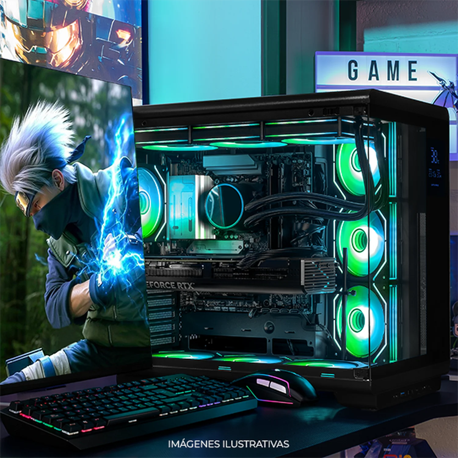 PC Gamer Completa IA DXT GAMING NVIDIA GeForce RTX 5080 Intel Core Ultra 9 285K 32GB DDR5 SSD 1TB Monitor Curvo 34 180Hz Sistema Liquido WIFI Black Productividad Profesional impulsada por IA Avanzada - Image 6