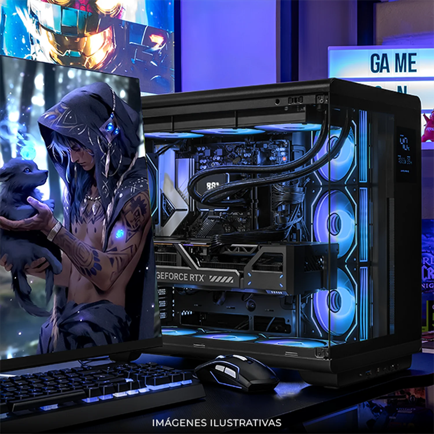 PC Gamer Completa AI PRO DXT GAMING NVIDIA GeForce RTX 5090 AMD Ryzen 9 9950X 32GB DDR5 SSD 1TB Monitor Curvo 34 180Hz Sistema Liquido WIFI BT Black Productividad Profesional impulsada por IA Avanzada - Image 6