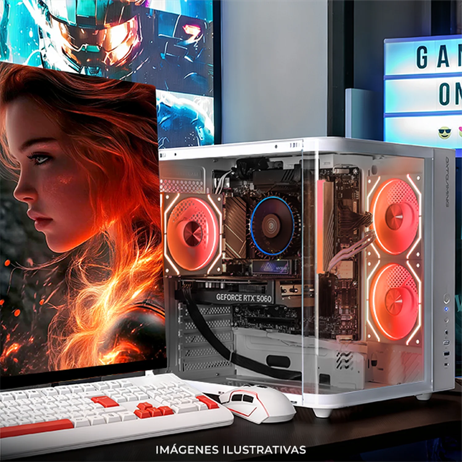 PC Gamer Completa IA DXT GAMING NVIDIA GeForce RTX 5060 Intel Core i7 14700F 16GB DDR5 SSD 1TB Monitor Curvo 27 180Hz WIFI BT White Productividad Versátil Acelerada con IA - Image 6