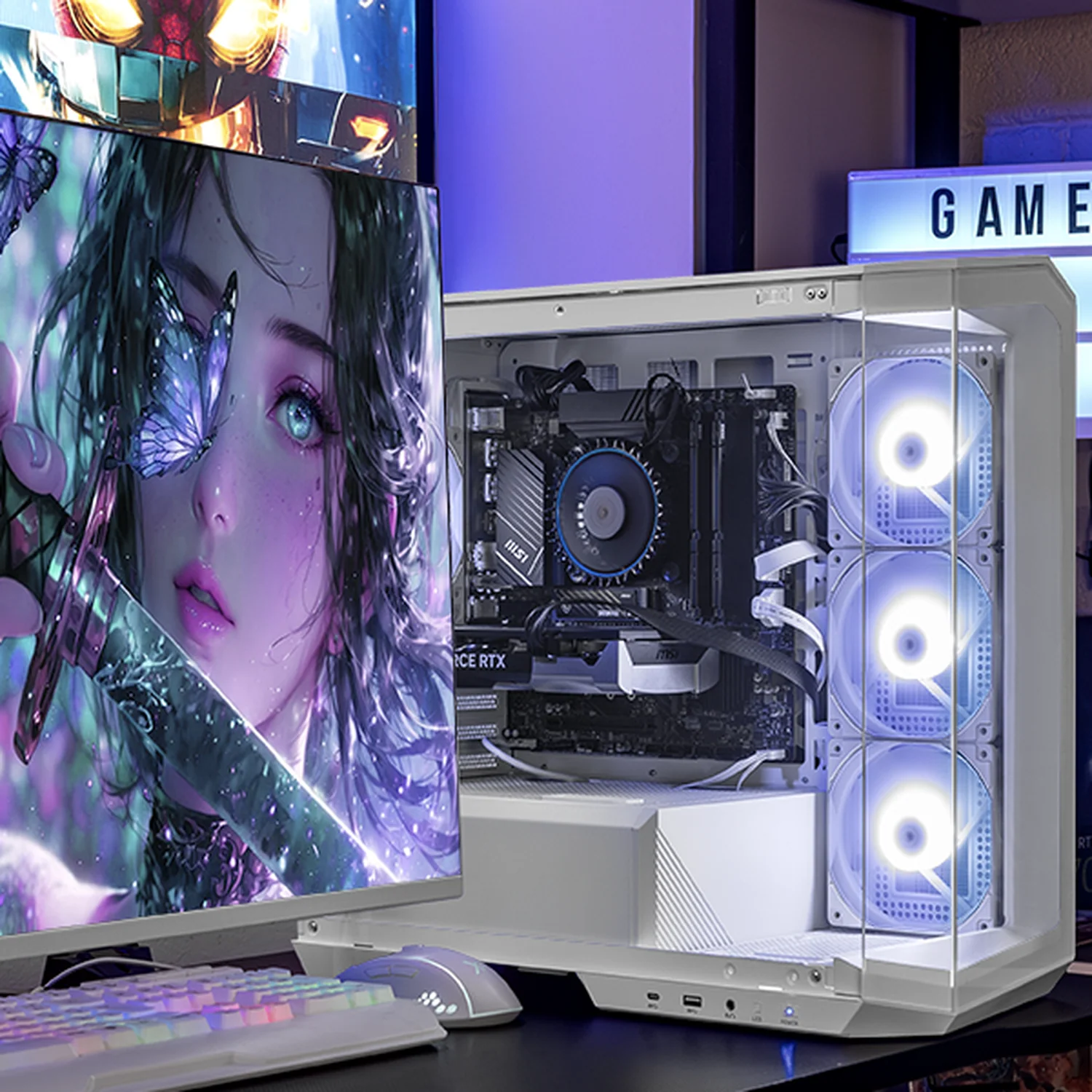 PC Gamer Completa Xtreme PC Gaming MSI NVIDIA GeForce RTX 5060 Intel Core i7 14700F 16GB DDR5 SSD 1TB Monitor Curvo 27 180Hz WIFI White gaming 1080p, estudios y multitarea - Image 6