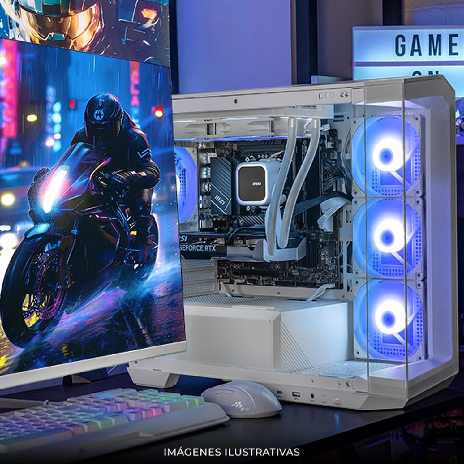 PC Gamer Completa Xtreme PC Gaming MSI NVIDIA GeForce RTX 5060 Intel Core i9 14900KF 16GB DDR5 SSD 1TB Monitor Curvo 31.5 180Hz Sistema Liquido WIFI White gaming 1080p, estudios y multitarea - Image 6