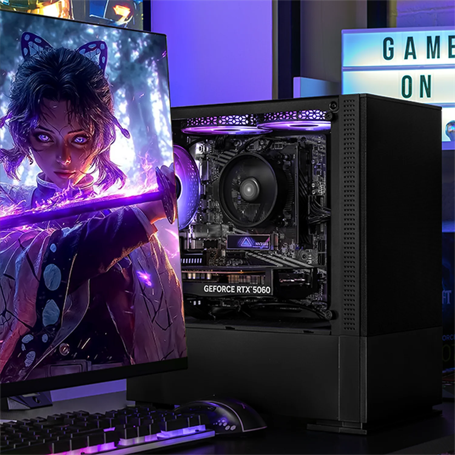 PC Gamer Completa IA Xtreme PC Gaming NVIDIA GeForce RTX 5060 AMD Ryzen 5 3600 16GB SSD 1TB Monitor Curvo 23.8 180Hz WIFI Productividad Versátil Acelerada con IA Black - Image 6
