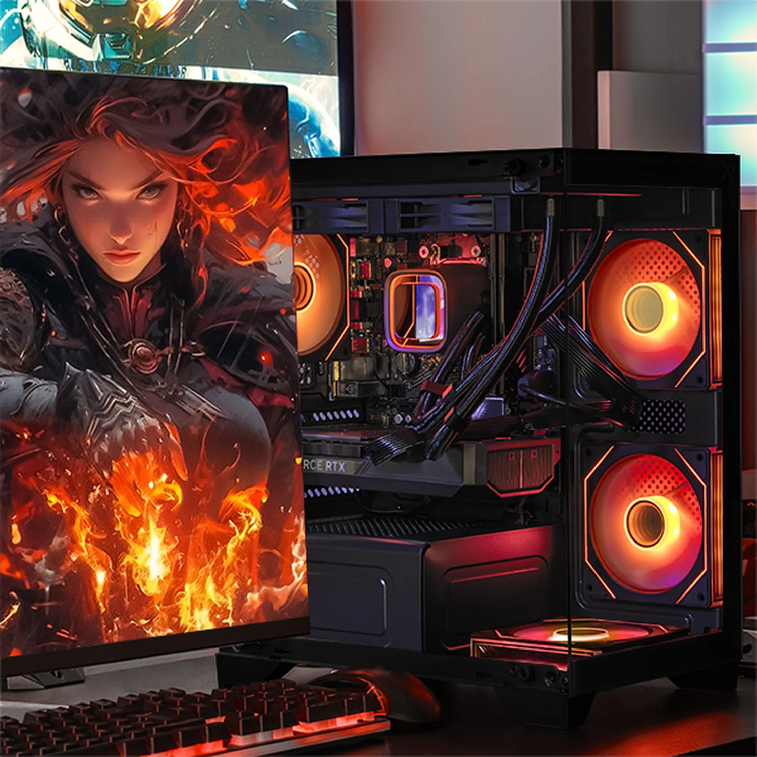 PC Gamer Completa IA Xtreme PC Gaming NVIDIA GeForce RTX 5060 TI AMD Ryzen 7 5700X 32GB SSD 1TB Monitor Curvo 27 180Hz Sistema Liquido WIFI Black Productividad Versátil Acelerada con IA - Image 6
