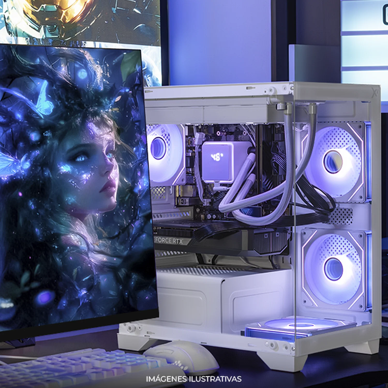 PC Gamer Completa IA Xtreme PC Gaming NVIDIA GeForce RTX 5060 TI AMD Ryzen 7 5700X 32GB SSD 1TB Monitor Curvo 27 180Hz Sistema Liquido WIFI White Productividad Versátil Acelerada con IA - Image 6