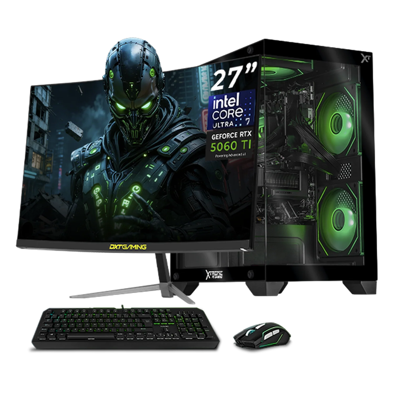PC Gamer Completa IA Xtreme PC Gaming NVIDIA GeForce RTX 5060 Ti Intel Core Ultra 7 270K Plus 16GB DDR5 SSD 1TB Monitor Curvo 27 180Hz WIFI Black Productividad Versátil Acelerada con IA