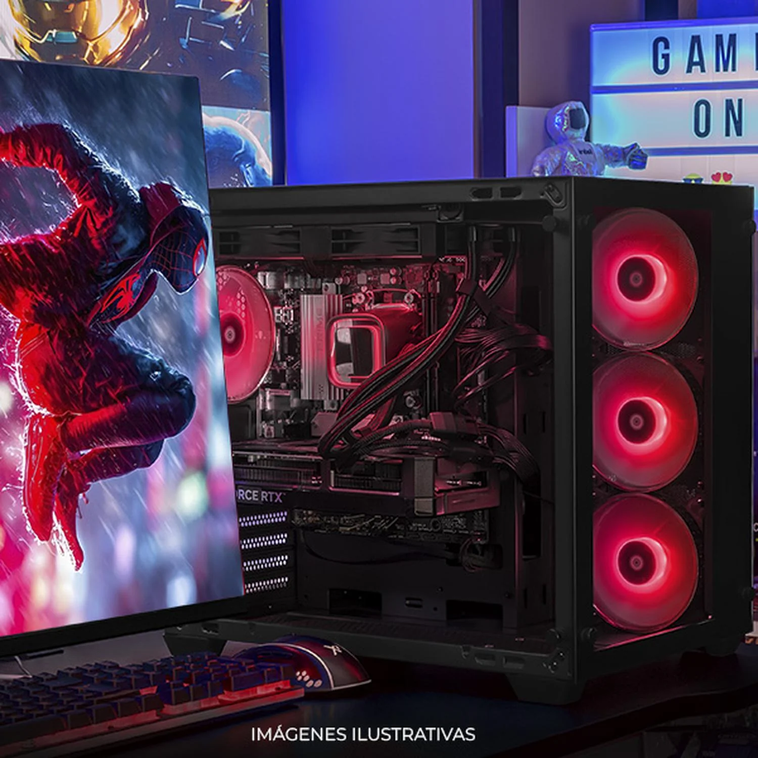 PC Gamer Completa IA Xtreme PC Gaming NVIDIA GeForce RTX 5070 AMD Ryzen 9 7900X 32GB DDR5 SSD 1TB Monitor Curvo 27 180Hz Sistema Liquido WIFI Black Alto Desempeño Creativo con IA Integrada - Image 6