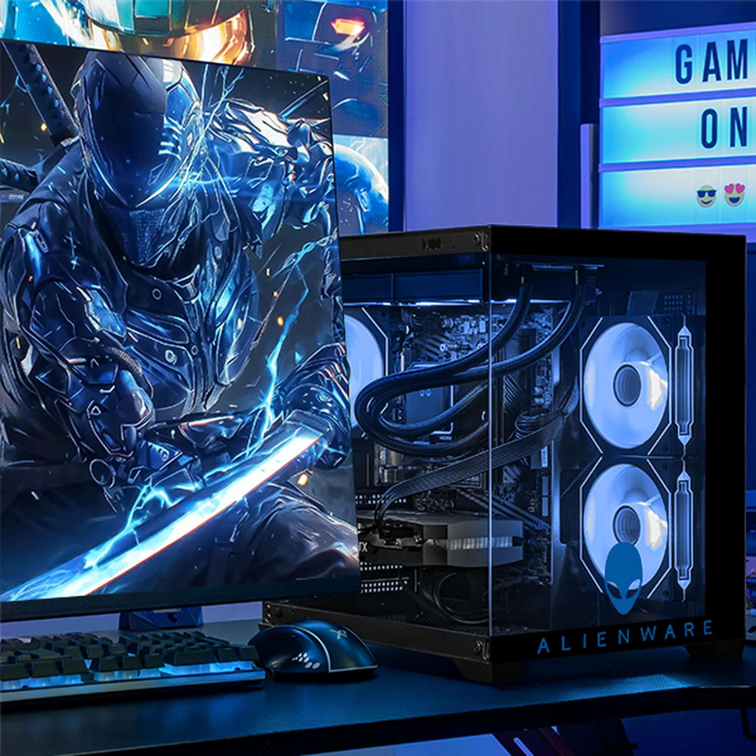 PC Gamer Completa Xtreme PC Gaming ALIENWARE NVIDIA GeForce RTX 5060 AMD Ryzen 7 5700X 32GB SSD 1TB Monitor Curvo 32 180Hz Sistema Liquido WIFI gaming 1080p, estudios y multitarea - Image 6