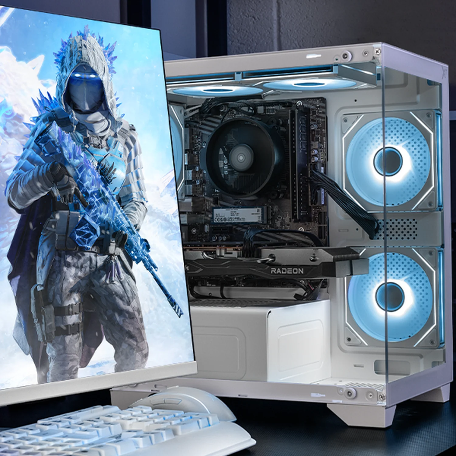 PC Gamer Completa Xtreme PC Gaming AMD Radeon RX 6600 Ryzen 5 5500 32GB SSD 1TB Monitor 23.8 165Hz WIFI W10 White gaming 1080p, estudios y multitarea - Image 6
