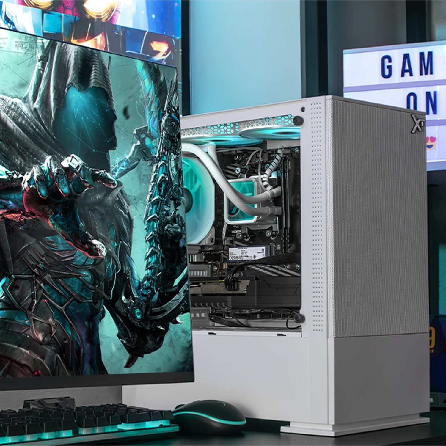 PC Gamer Completa Xtreme PC Gaming AMD Radeon RX 9060 Ryzen 7 5700X 32GB SSD 1TB Monitor 27 165Hz Sistema Liquido WIFI BT W10 White gaming competitivo y streaming - Image 6