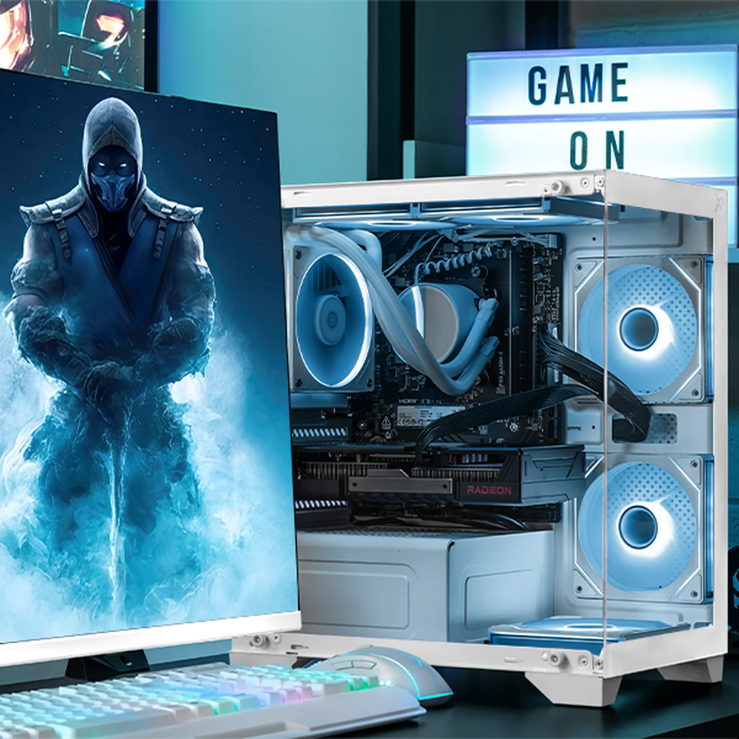 PC Gamer Completa Xtreme PC Gaming AMD Radeon RX 9060 XT Ryzen 9 7900X 16GB DDR5 SSD 1TB Monitor 27 165Hz Sistema Liquido WIFI BT White gaming 1080p, estudios y multitarea - Image 6