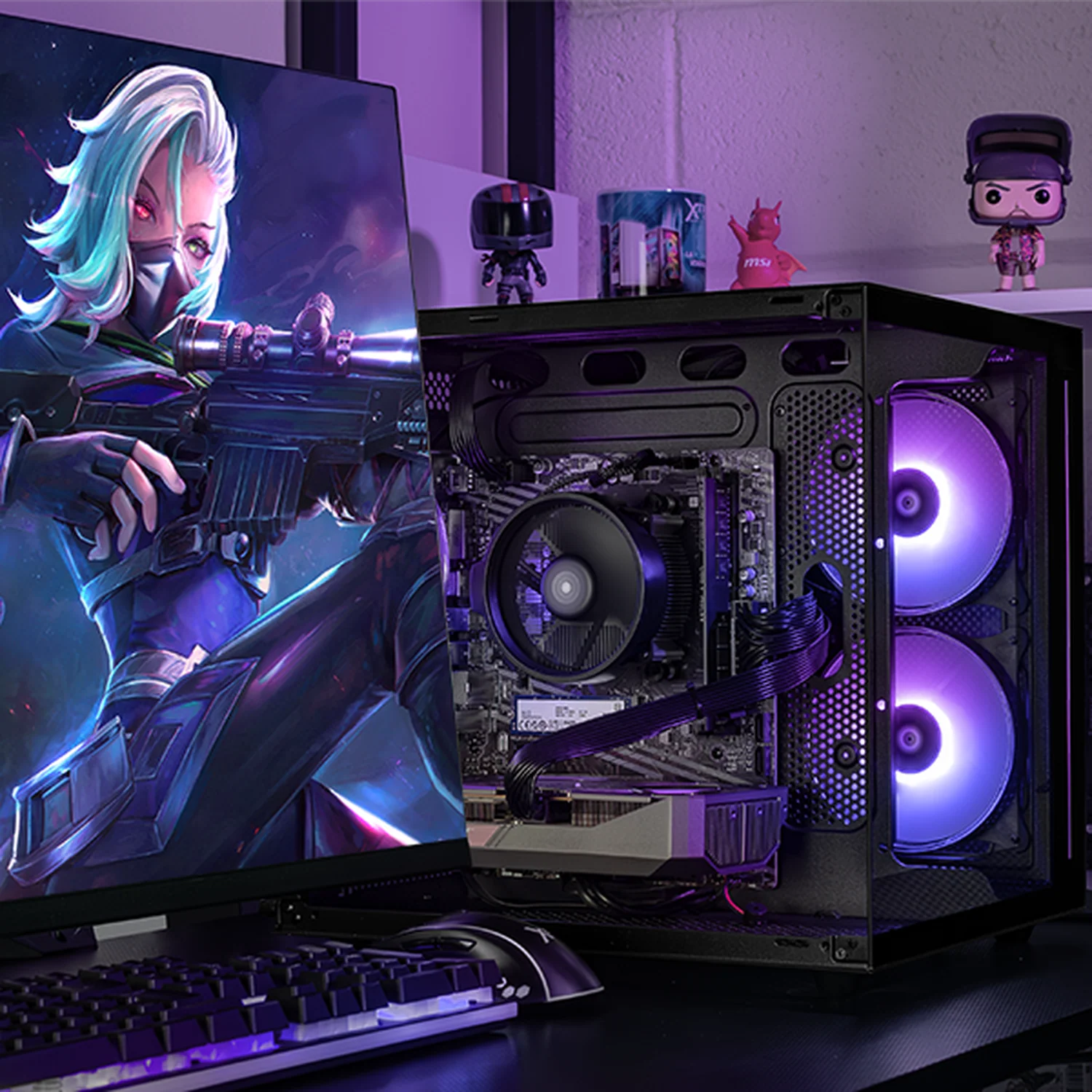 PC Gamer Completa Xtreme PC Gaming NVIDIA GeForce RTX 5060 AMD Ryzen 7 5700 32GB SSD 1TB Monitor 27 165Hz WIFI Black gaming 1080p, estudios y multitarea - Image 6