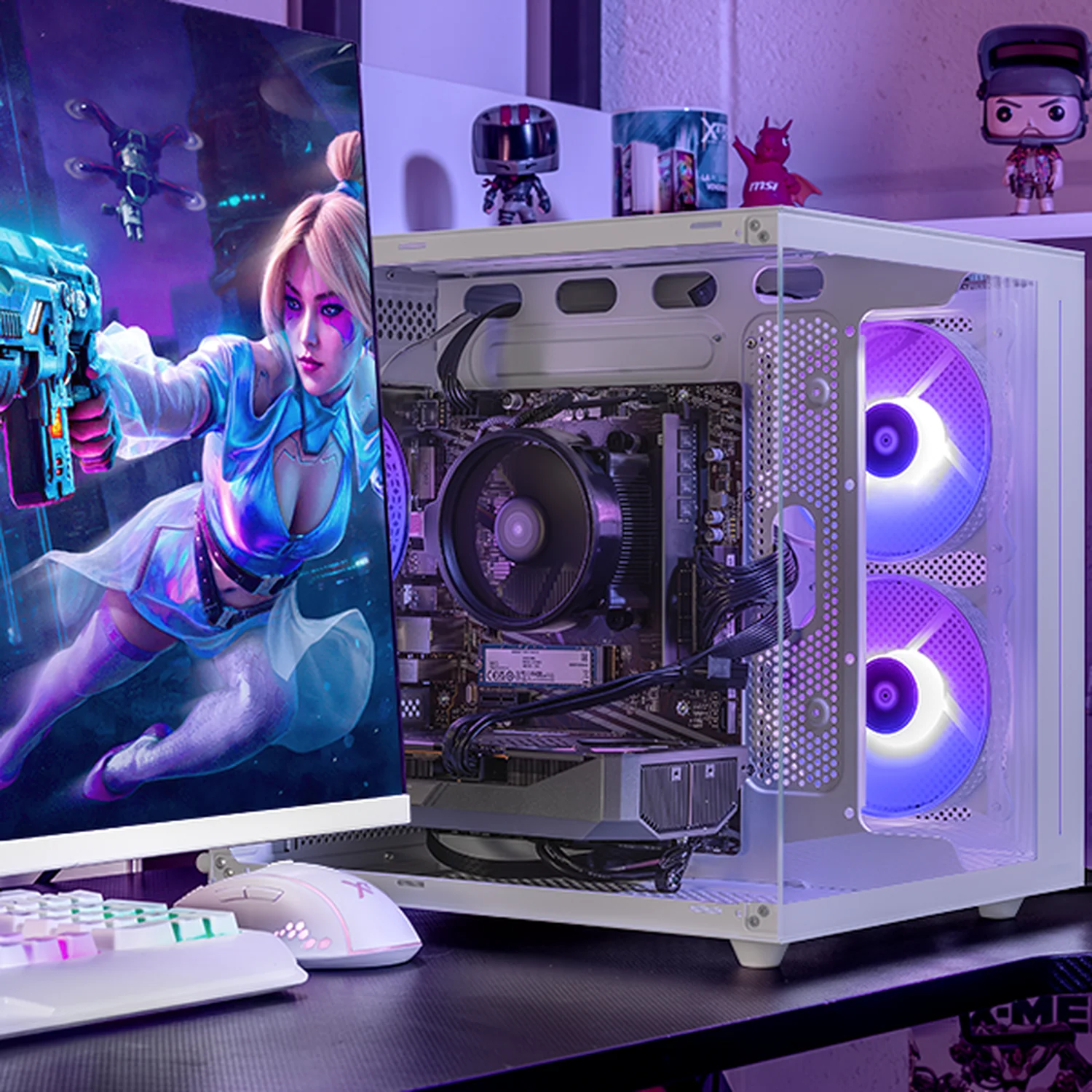PC Gamer Completa Xtreme PC Gaming NVIDIA GeForce RTX 5060 AMD Ryzen 7 5700 32GB SSD 1TB Monitor 27 165Hz WIFI White gaming 1080p, estudios y multitarea - Image 6
